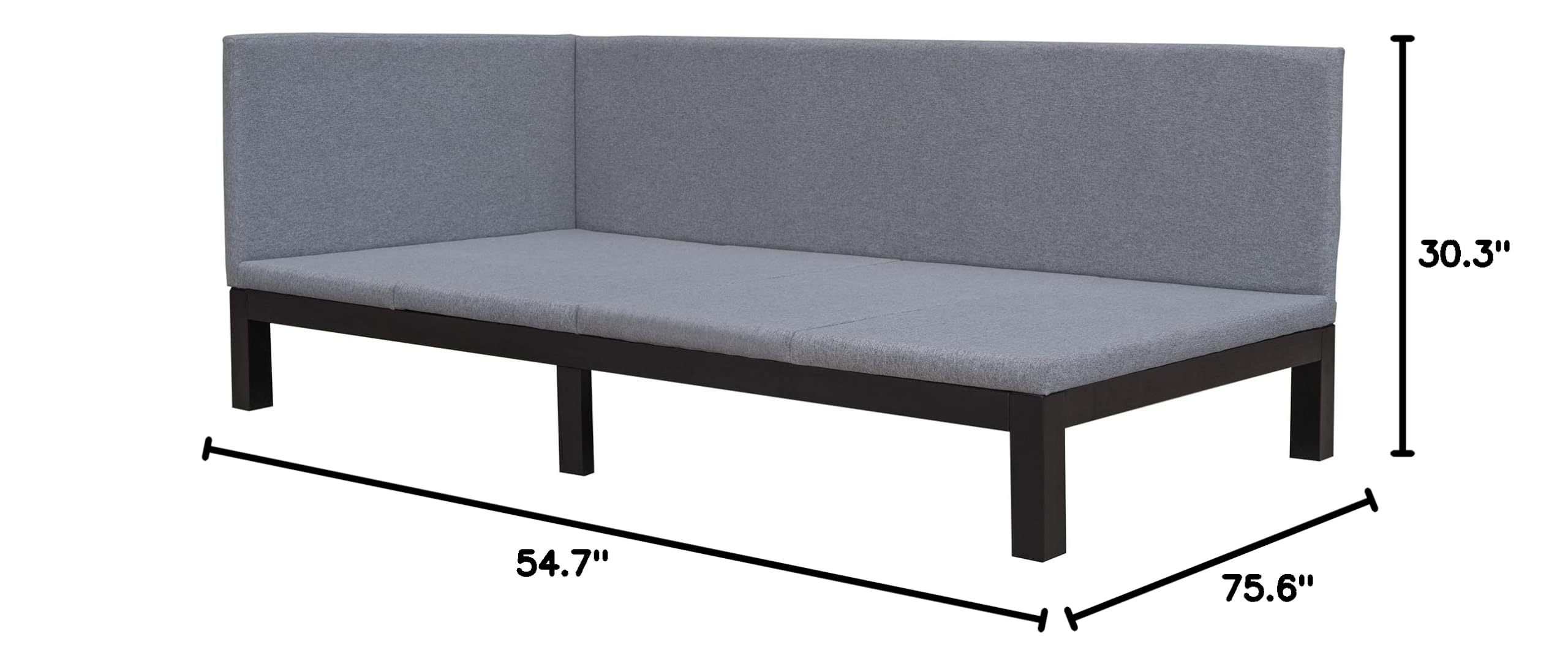 Merax Twin Size Daybed with Gray Upholstered Wood Frame & Linen Cover - Convertible Sofa Sleeper, Futon Bed for Small Spaces, Guest Room & Dormitory - Comfortable Mattress Included for Lounging and Sleeping