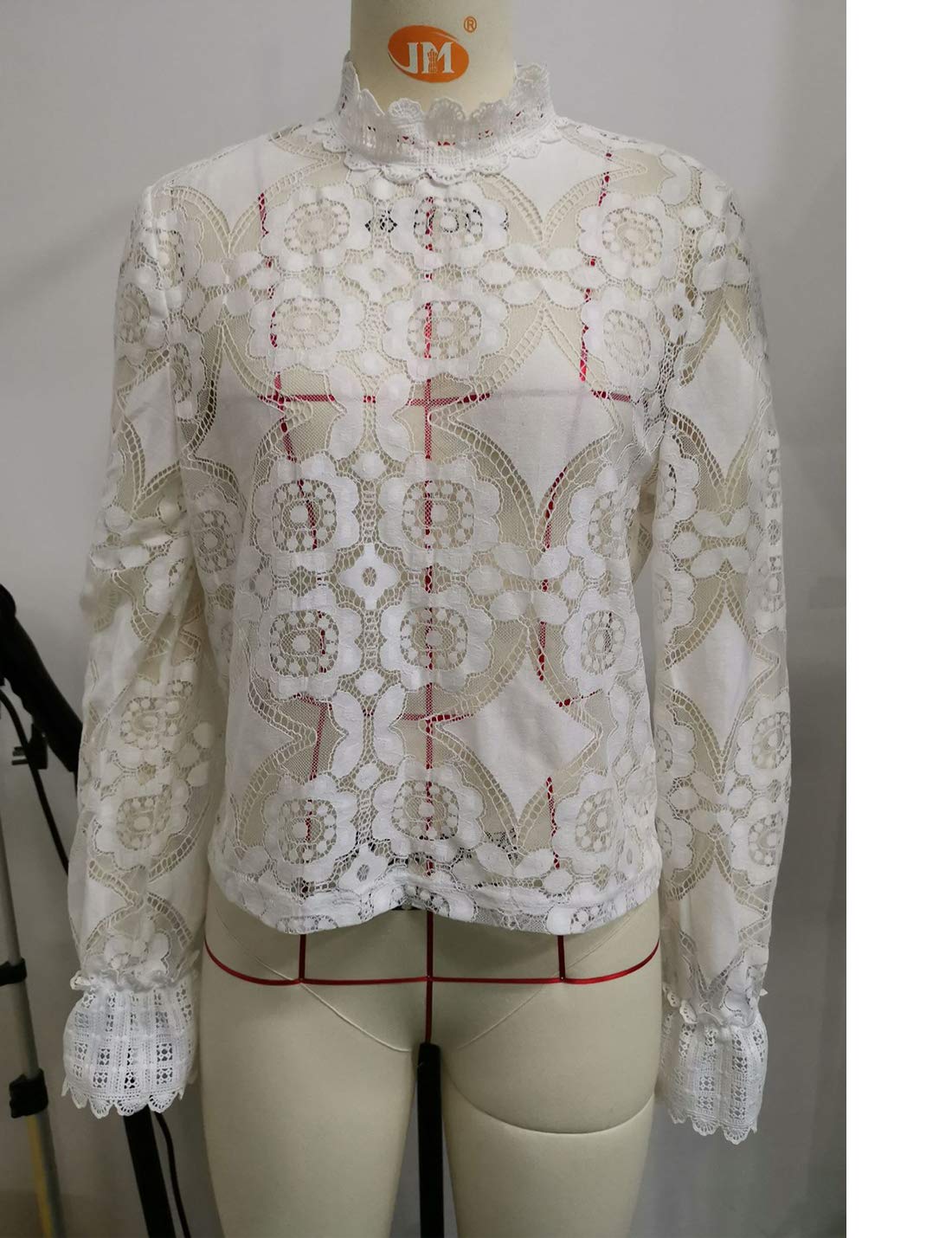 Women's Sheer Long Sleeve Lace Blouse - Summer Casual T-Shirt Top for Women | Perfect for Office Wear, Date Night & Beach Cover-Up