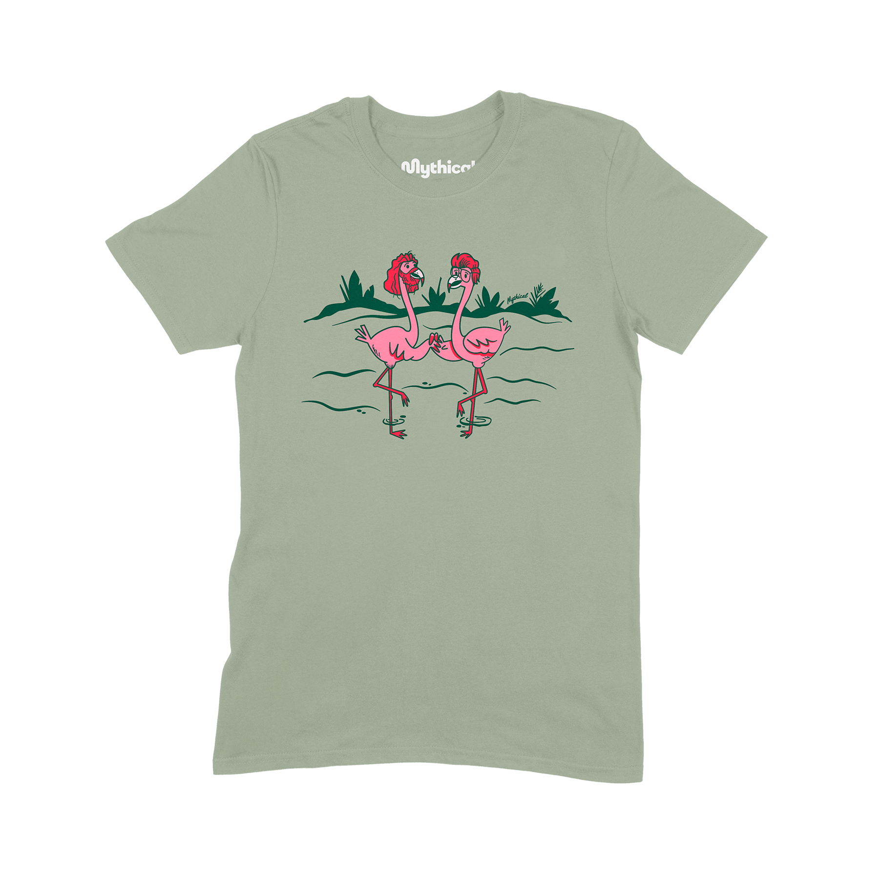 Fl Amigos Graphic Tee - Soft Cotton Sage Green T-Shirt for Men & Women - Perfect for Casual Wear, Street Style & Everyday Outfits