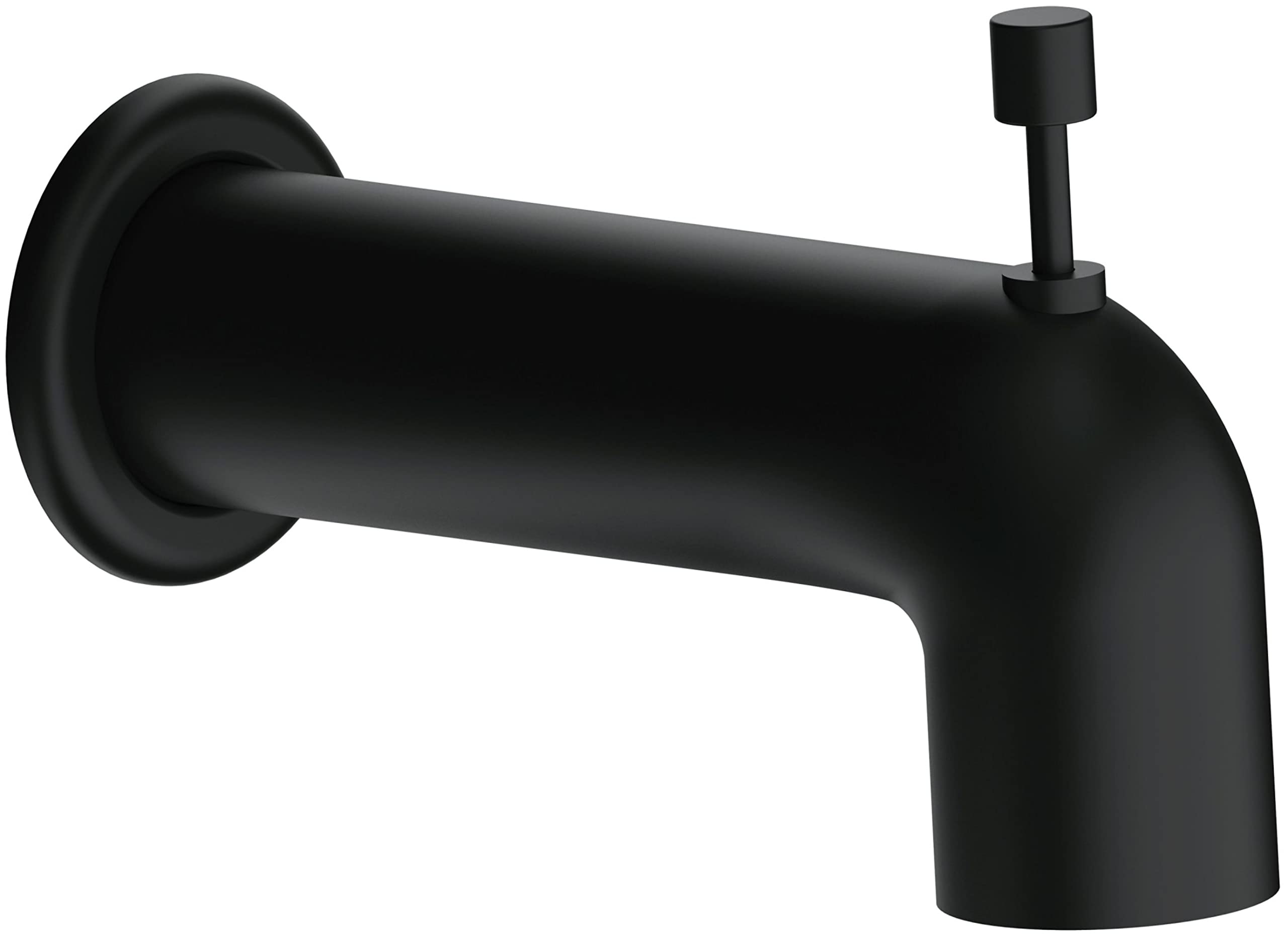DANZE DA666934BS Parma Wall Mount Tub Spout with Diverter in Satin Black & Brushed Nickel - Perfect for Modern Bathroom Renovations and Shower Upgrades