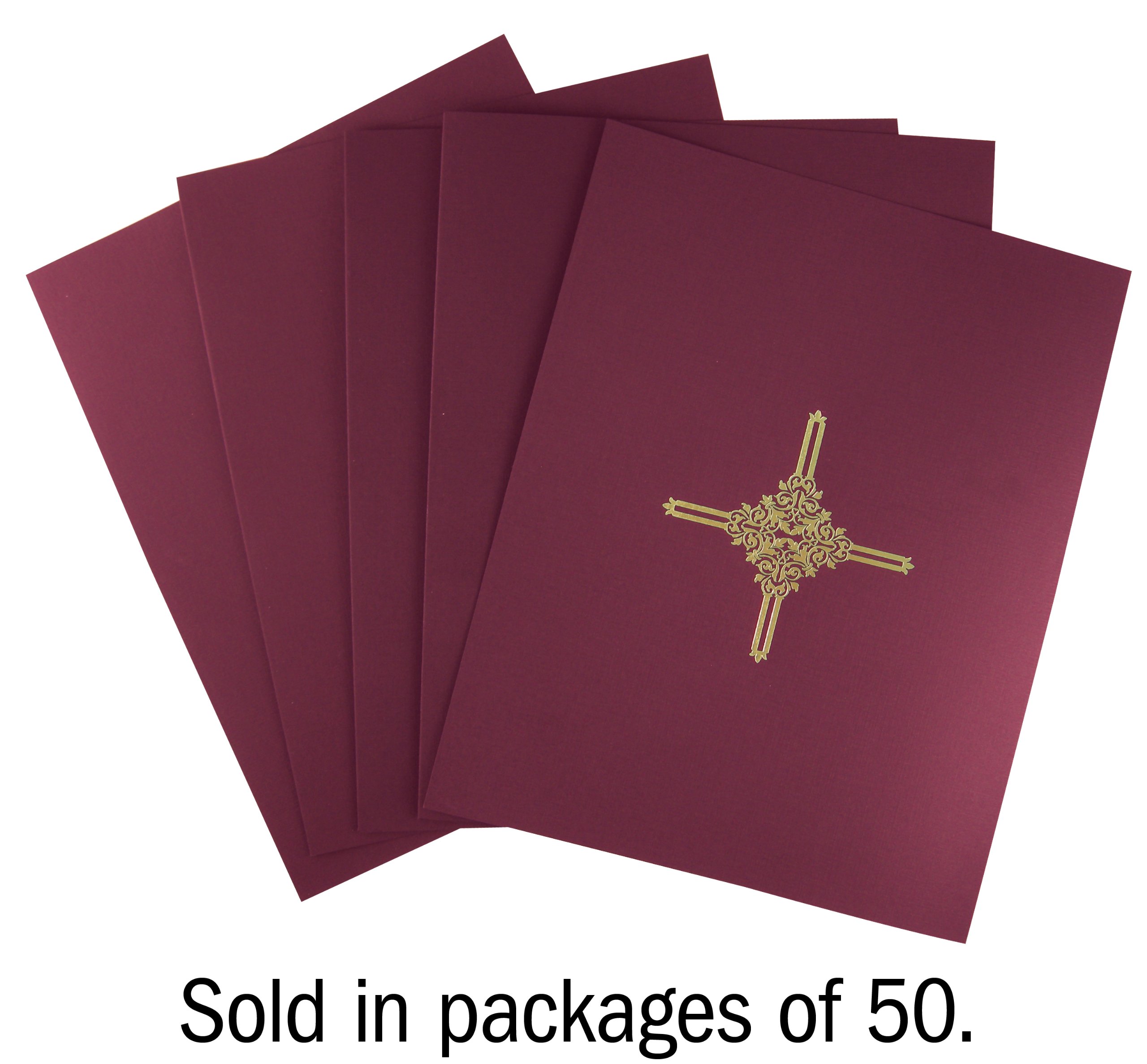 Jones School Supply - 50 Pack Maroon Linen Folders with Gold Star Design - Premium Academic Certificate Holders for Graduation, Awards & Diplomas - Perfect for Schools, Offices & Recognition Ceremonies