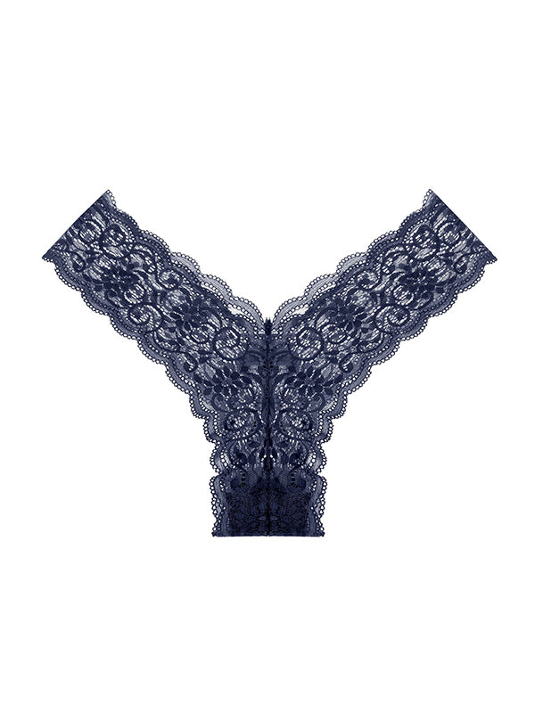 ZASUWA Women's V-Shape Waist Lace T-Back Panties - Sexy Lingerie for Date Night & Special Occasions