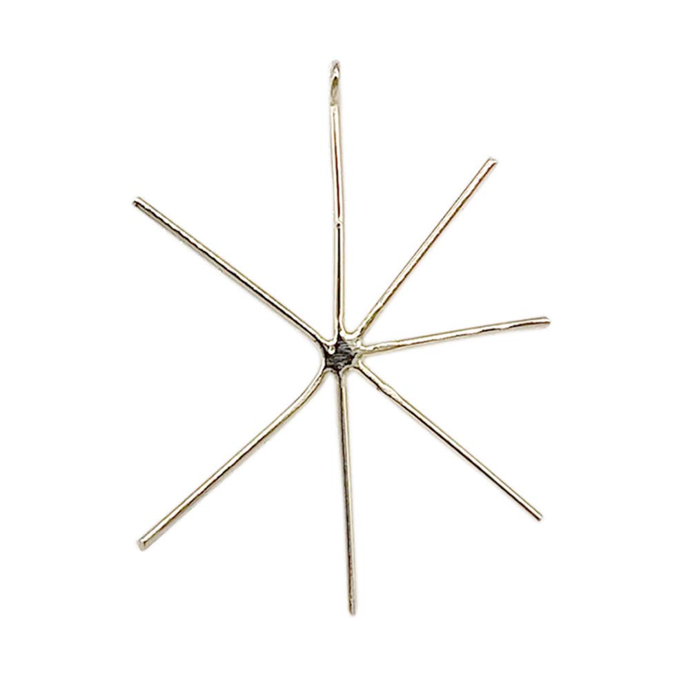 6 Prong Solid 925 Sterling Silver Pendant Blank for Raw Gemstones - Gold Tone Claw Setting Jewelry Making Supplies - DIY Necklace Crafting for Birthstone, Crystal & Bead Projects