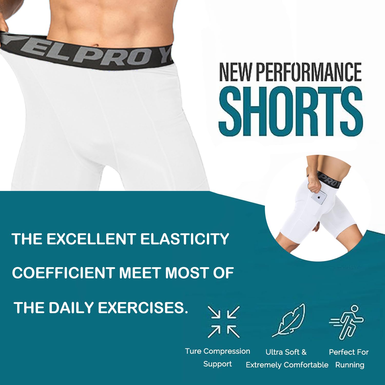 Queerier Men's Compression Shorts 1/3/4 Pack - Moisture Wicking Spandex Workout Underwear for Running, Sports & Gym - Athletic Base Layer Shorts for Active Lifestyle & Performance Training