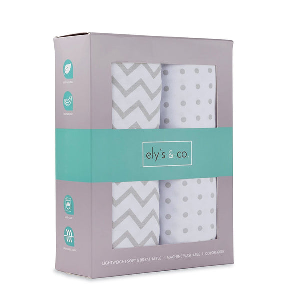 Ely's & Co. Soft 100% Cotton Crib Sheets - 2 Pack Baby Crib Fitted Sheets for Nursery, Breathable & Hypoallergenic - Perfect for Newborns, Toddlers & Daycare Use