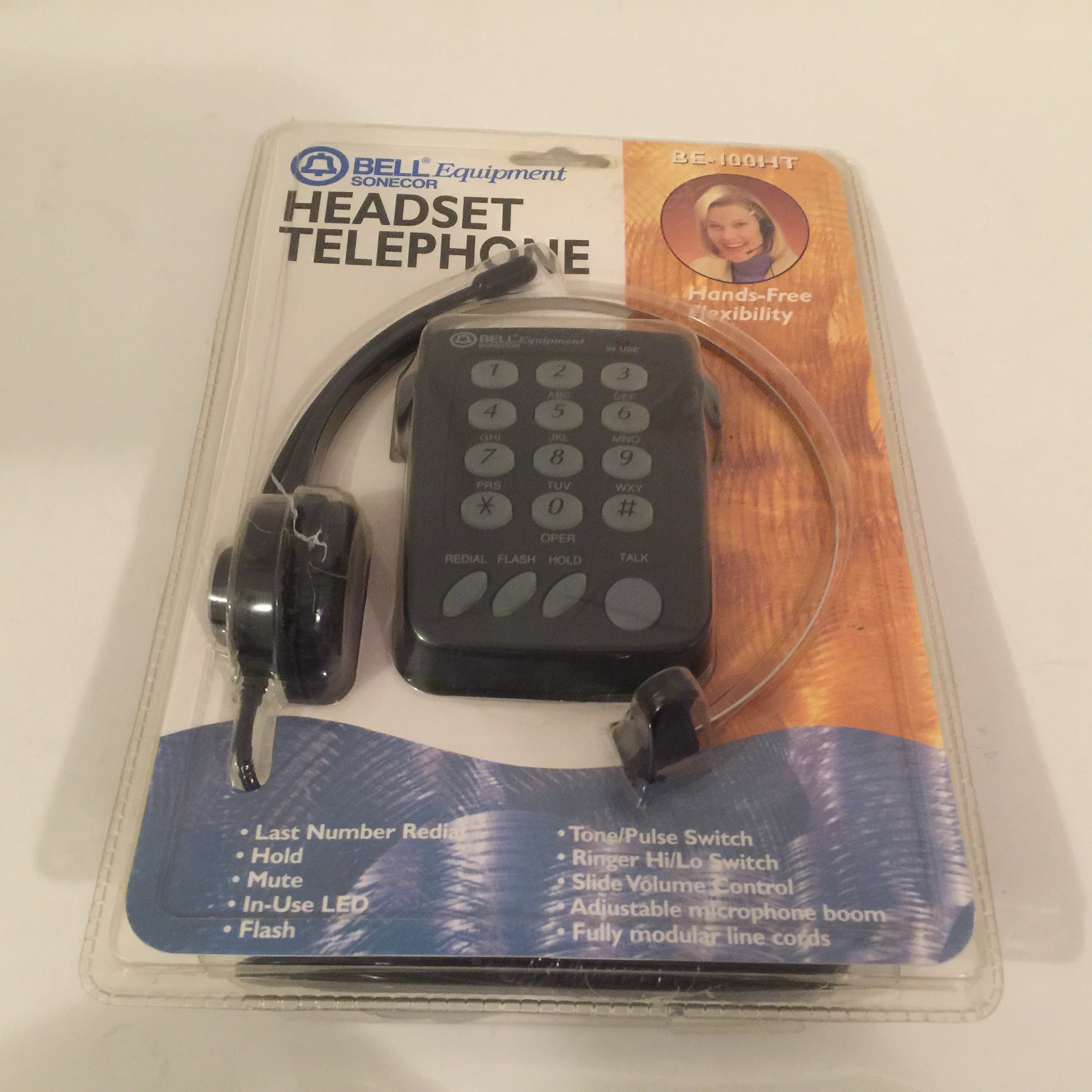 Bell Sonecor BE-100HT Corded Telephone Headset with Noise-Canceling Mic - Perfect for Office, Call Center & Home Business Communication
