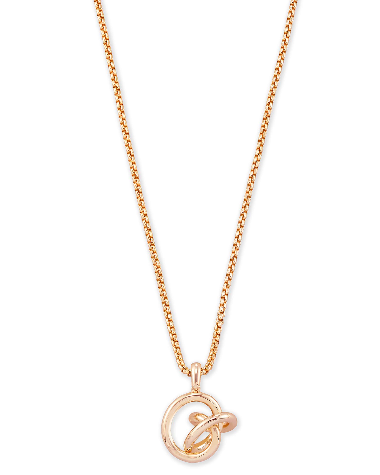 Kendra Scott Presleigh Love Knot Pendant Necklace - Rose Gold Jewelry for Women, Elegant Gift for Valentine's Day, Anniversary & Special Occasions
