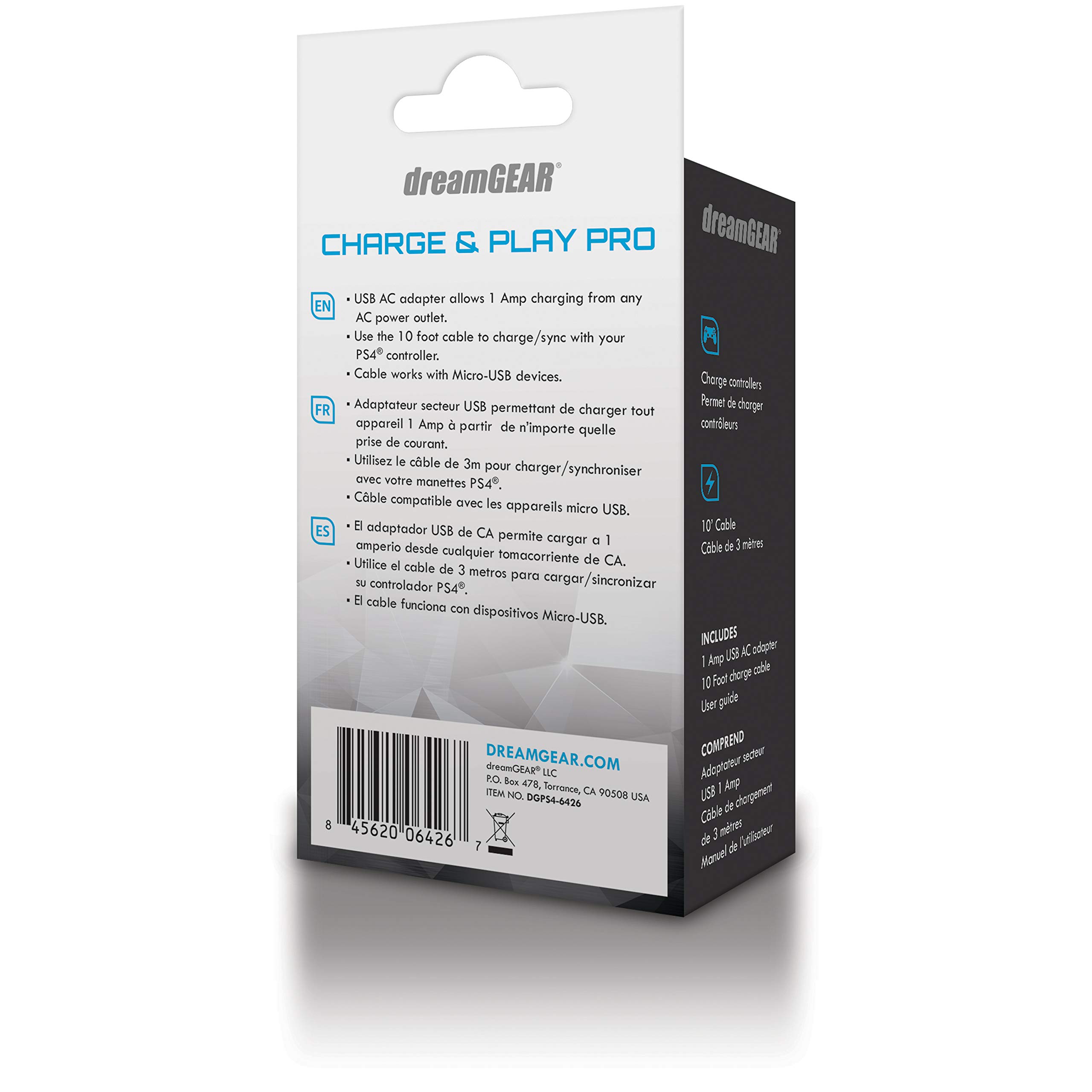 dreamGEAR 10ft Micro-USB Charging Cable for PS4 Controllers, Digital Cameras & MP3 Players | Fast Charging & Data Sync | Perfect for Gaming, Travel & Home Entertainment