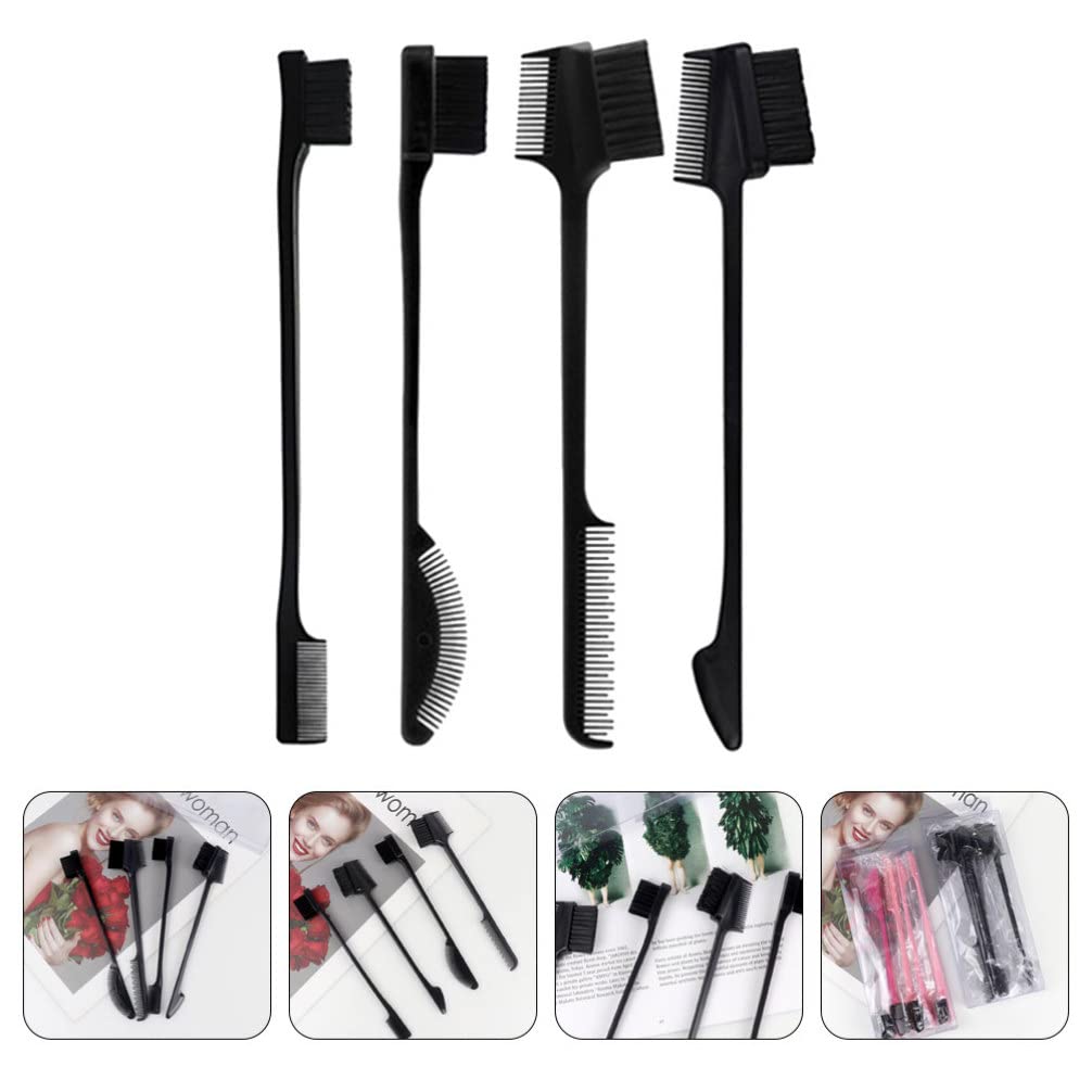 Minkissy 4Pcs Eyebrow Brush Set - Professional Makeup Brow Kit with Spoolie, Eyelash Applicator & Concealer Brush for Perfect Brows & Lashes | Ideal for Eyebrow Shaping, Lash Extensions & Makeup Application