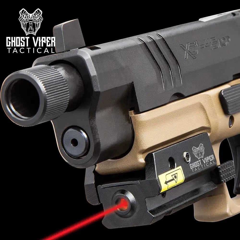 Low Profile Compact Red Laser Pistol Sight for Handguns - Tactical Laser Sight for Pistols, Rifles & Firearms - Perfect for Home Defense, Hunting & Target Shooting