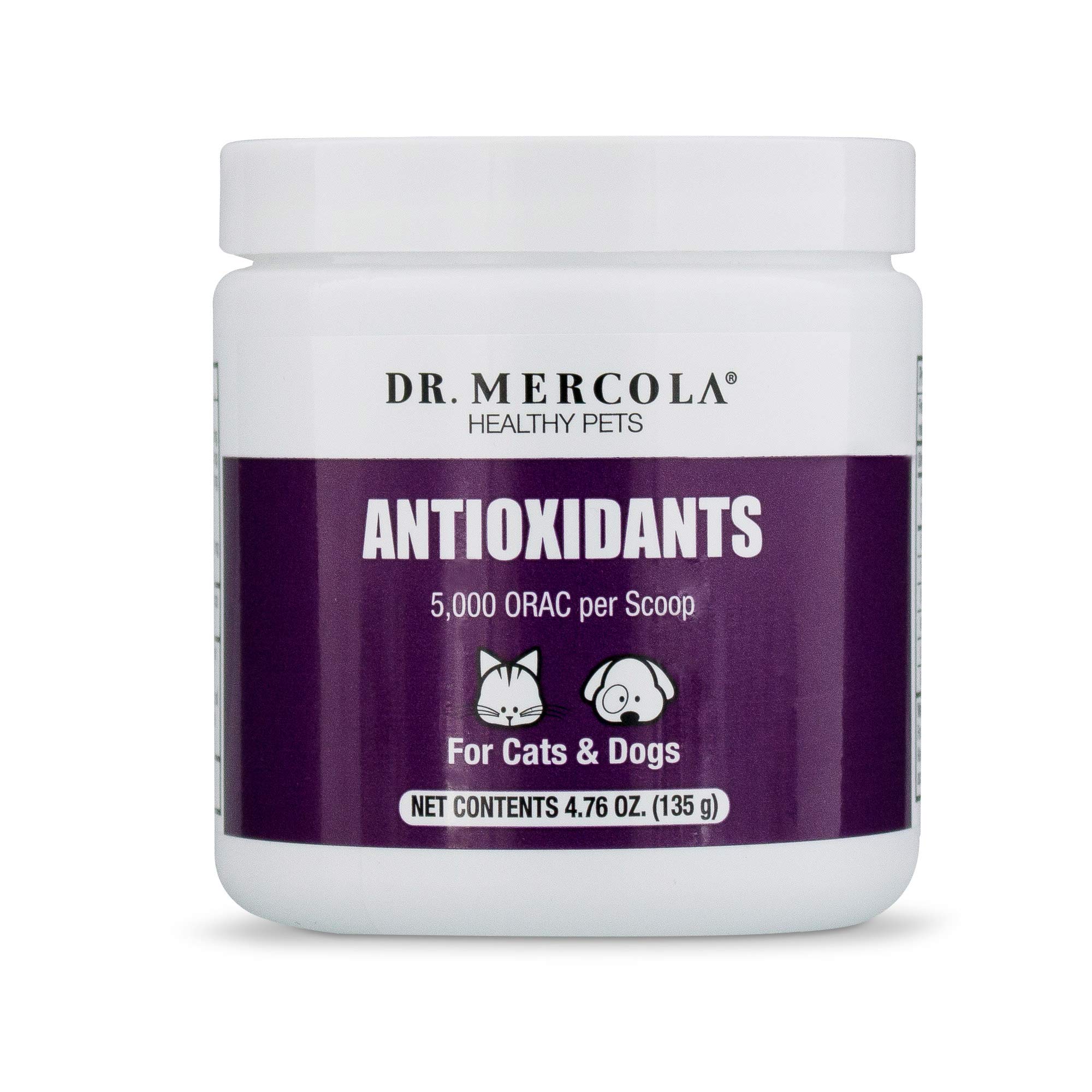 Dr. Mercola Antioxidant Supplement for Cats & Dogs - 4.76 oz (135g) with Japanese Knotweed, Acerola Fruit & Green Tea Extract | Non-GMO, Soy-Free, Gluten-Free | Supports Immune Health & Vitality for Pets