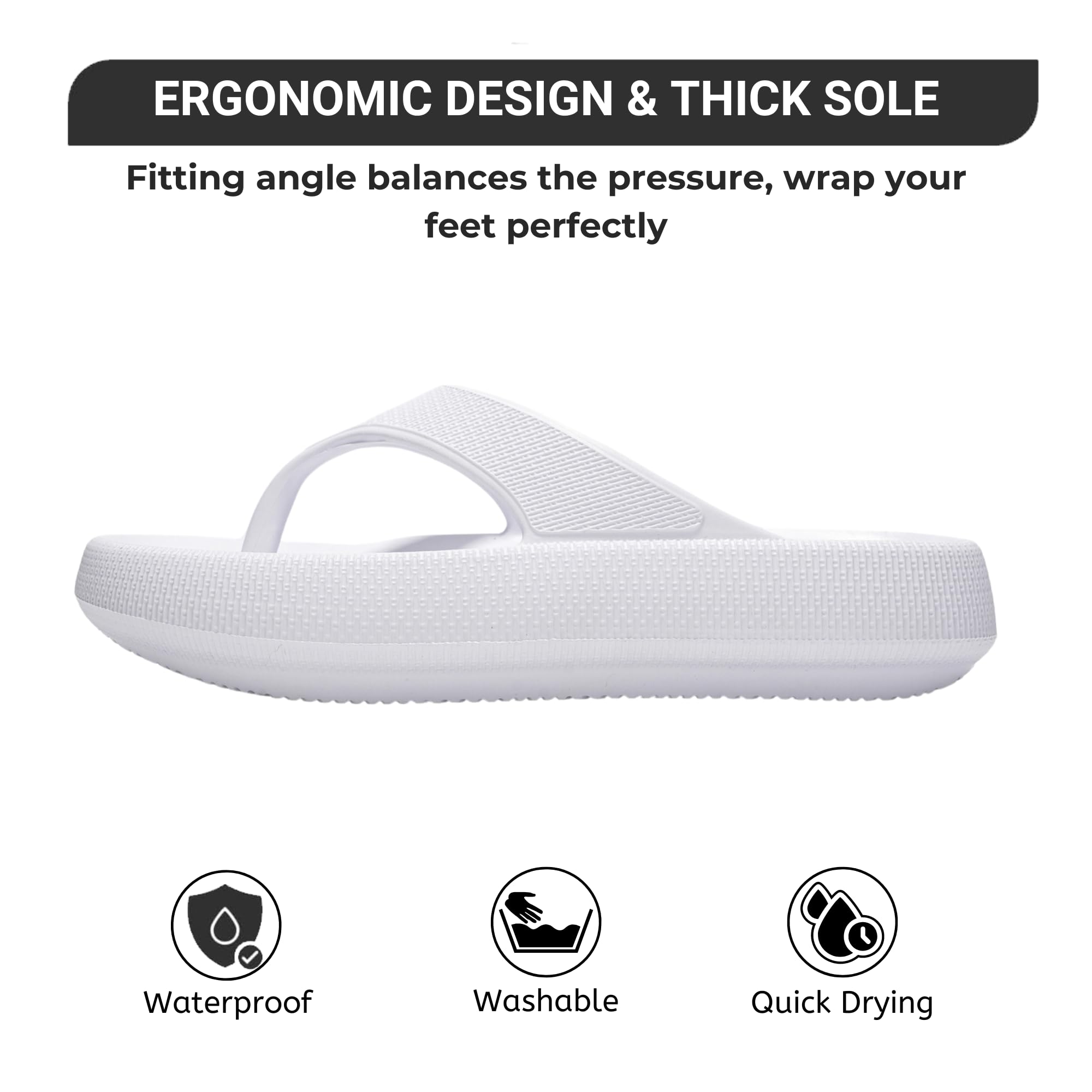 **Non-Slip Women's Water Sandals - Comfortable Recovery Flip Flops for Beach, Pool & Home - Cloud Pillow Slides for Relaxation & Post-Workout Comfort**    *(Perfect for beach vacations, water activities, lounging at home, or post-exercise recovery!)*