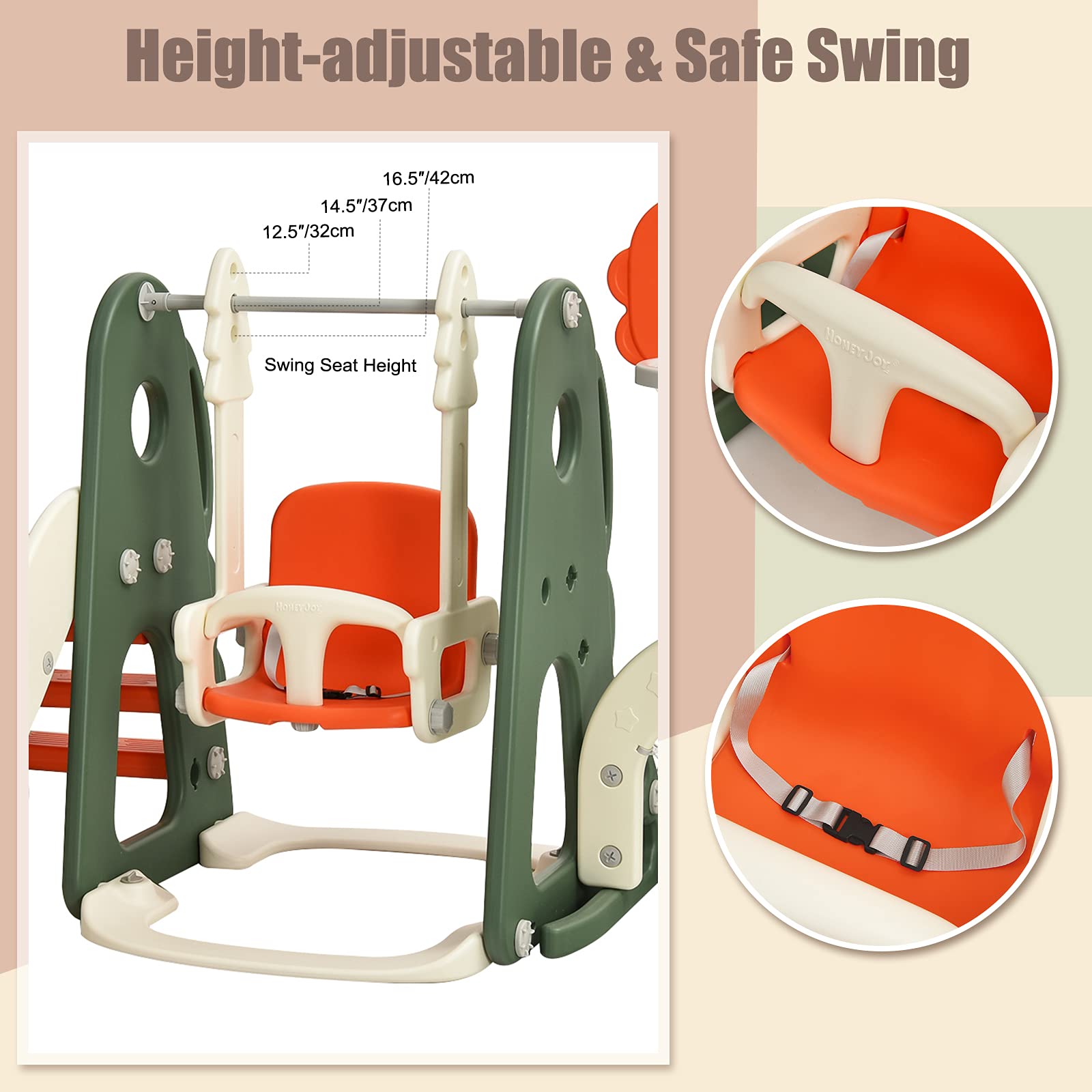 Costzon 6-in-1 Toddler Slide & Swing Set - Large Kids Climber Playset with Basketball Hoop, Soccer Goal & Golf Hole - Indoor/Outdoor Backyard Playground Equipment for Ages 2-12 - Perfect Birthday & Holiday Gift for Active Children (Great for Backyards, Parks & Daycare Centers)