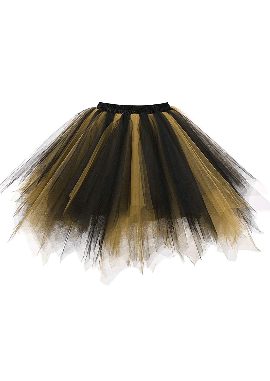 80's Style Adult Women Tutu Skirt - Layered Tulle Petticoat for Halloween, Cosplay, Dance Performance and Party Costume