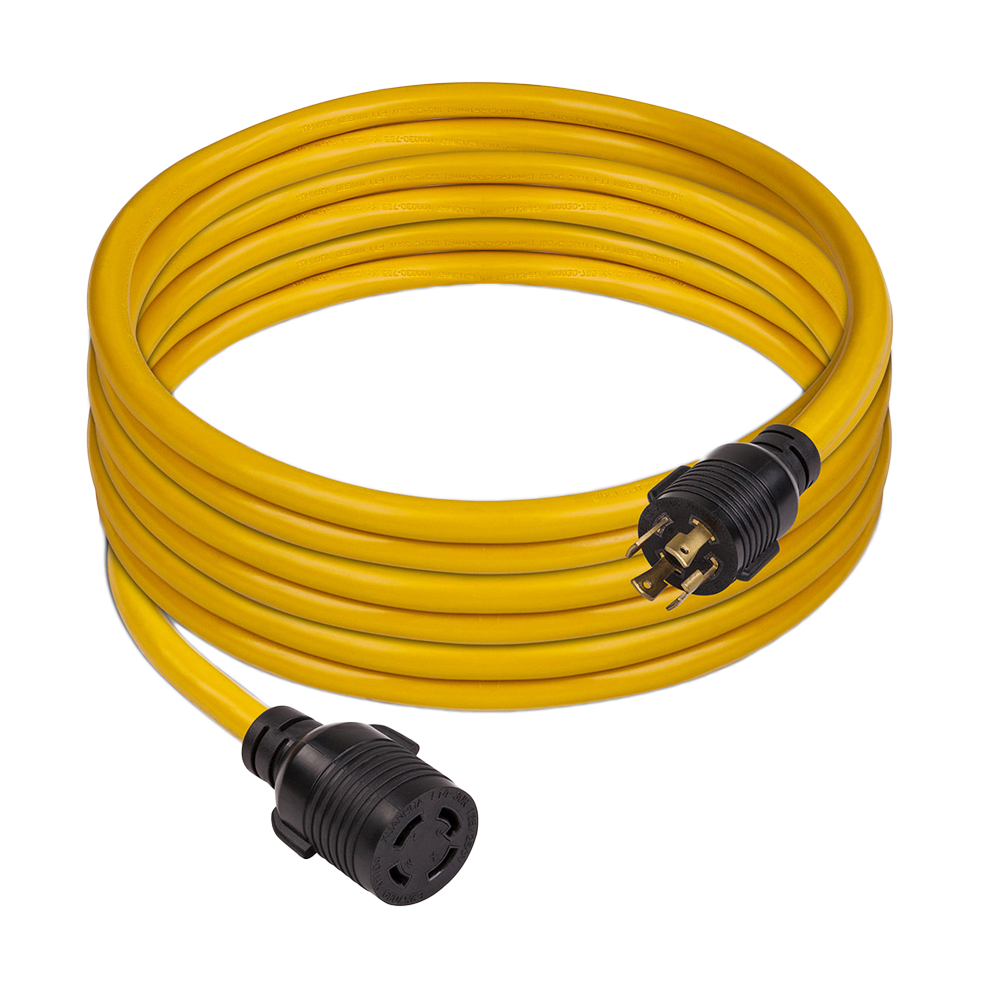 25ft Heavy Duty L14-30P to L14-30R Power Extension Cord with Storage Strap | 30 Amp 125/250V Generator Cable for RV, Camping, Job Site & Emergency Backup Power