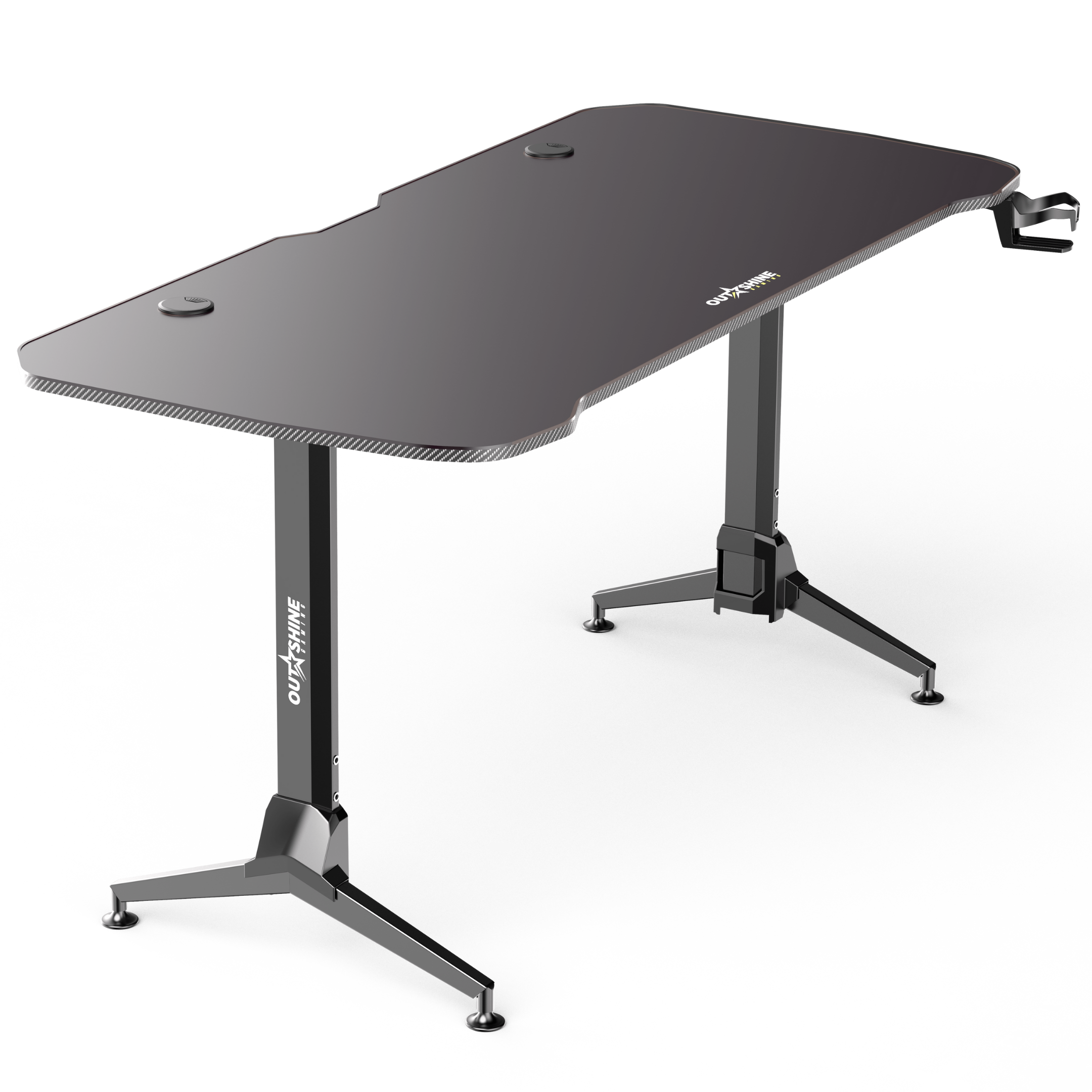 Premium 160cm Wide Gaming Desk - Ergonomic Computer Desk for PC & Console Gamers - Sturdy Home Office Workstation for Streaming & Esports - Perfect for Small Spaces & Multi-Monitor Setups