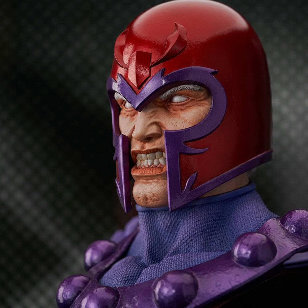 Diamond Select Toys Legends in 3D: Magneto 1:2 Scale Bust - Premium Collectible for Marvel Fans & Home Display