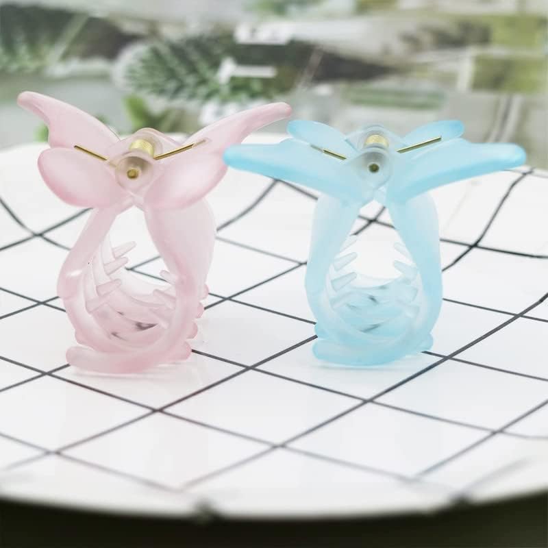 Trendy Butterfly Frosted Hair Clips for Women & Girls - 4 Pack Plastic Hair Barrettes & Claw Clips - Perfect for School, Work, and Party Hairstyles