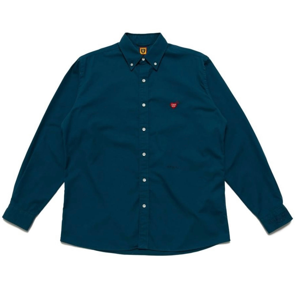 HUMAN MADE 22SS Heart Print Chino Button Down Shirt HM23SH001 - Casual Streetwear & Spring Summer Fashion Outfit