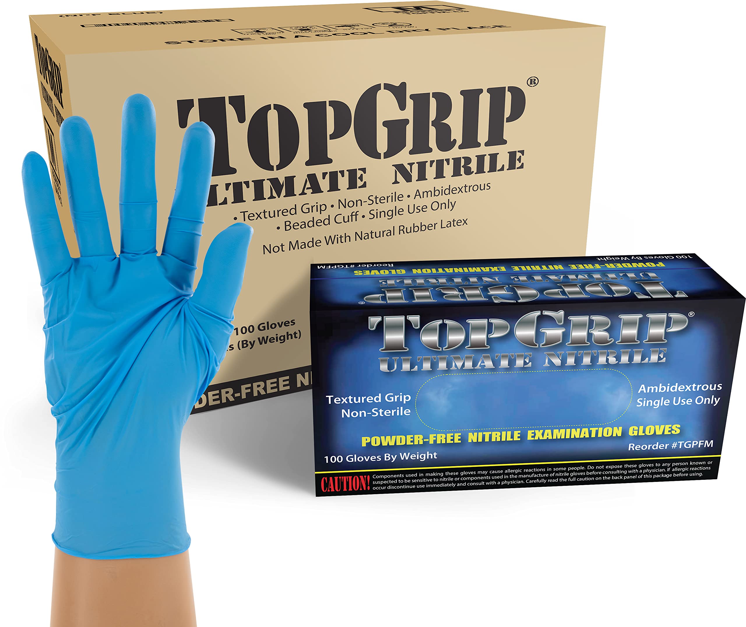Premium 6 Mil Nitrile Exam Gloves - Powder Free, Textured Grip, Disposable Medical Gloves (Case of 1000, Medium) - Ideal for Healthcare, Tattoo, Cleaning & Food Handling