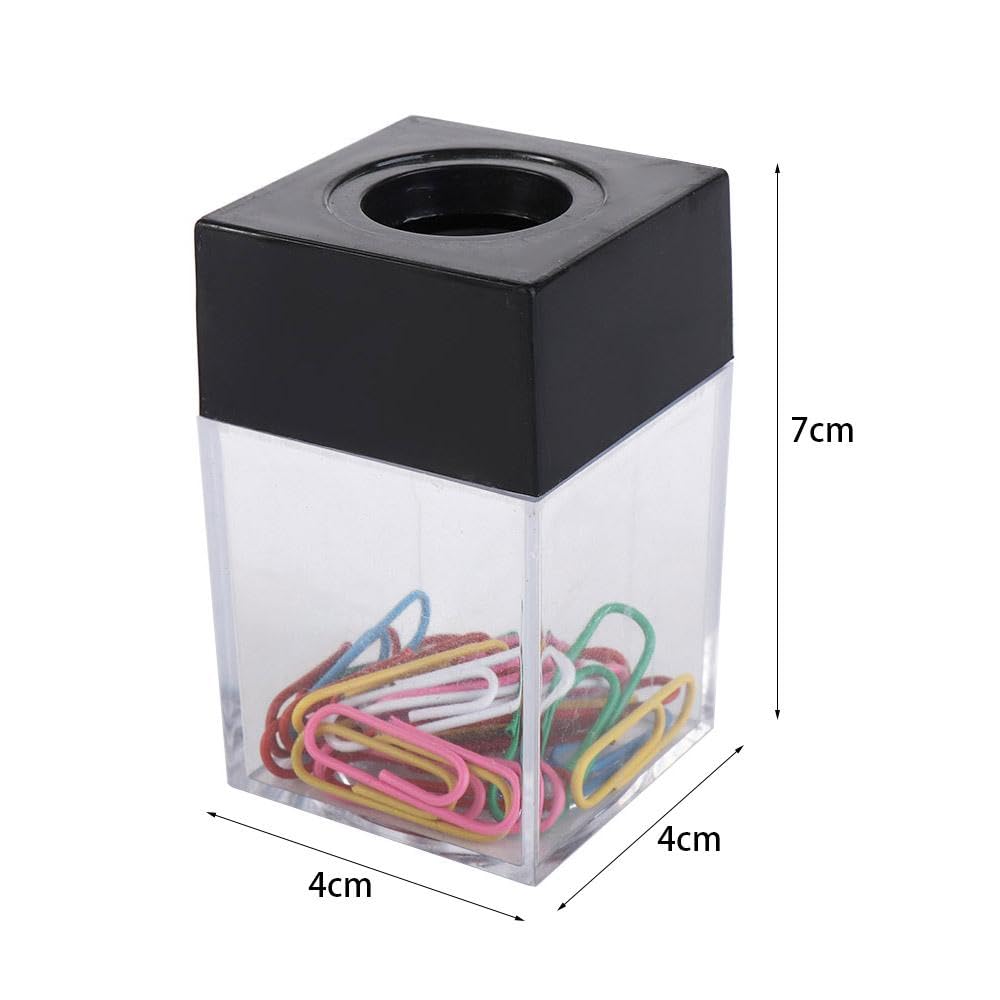 Magnetic Paper Clip Dispenser - Plastic Desktop Organizer, Portable Square Office Supplies Storage Box for Paper Clips (White, AM15SD0D0Q0US) | Perfect for Office Desk, Home Workspace & School Stationery Organization