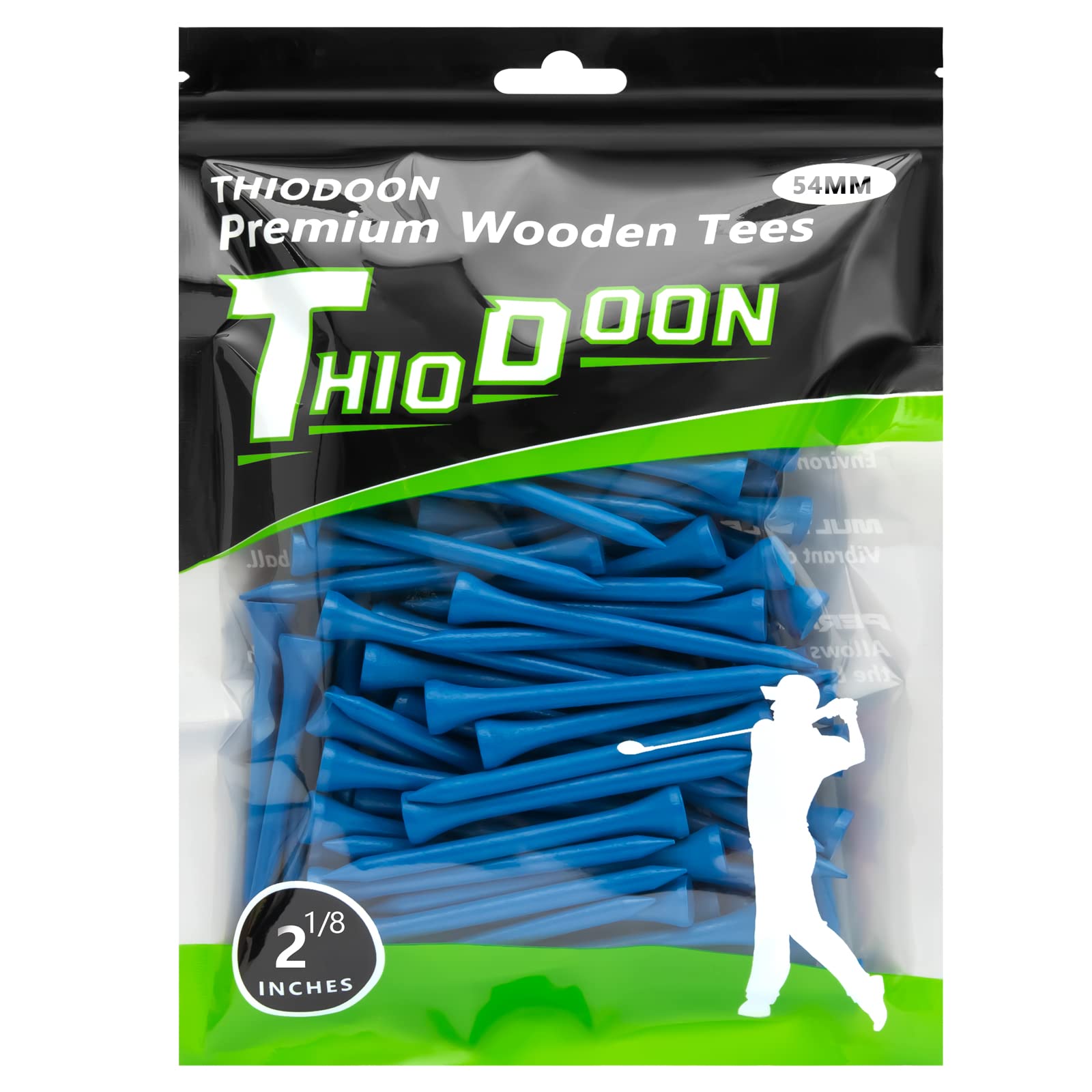 THIODOON Professional Natural Wood Golf Tees - Pack of 100 (3-1/4