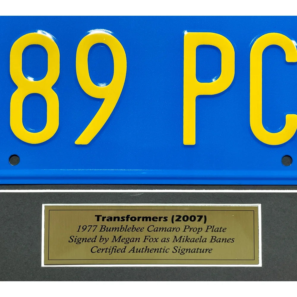 Megan Fox Autographed Transformers 11x14 Photo with Car License Plate Framed Collage - BAS COA Certified - Perfect for Movie Memorabilia Collectors & Home Theater Decor