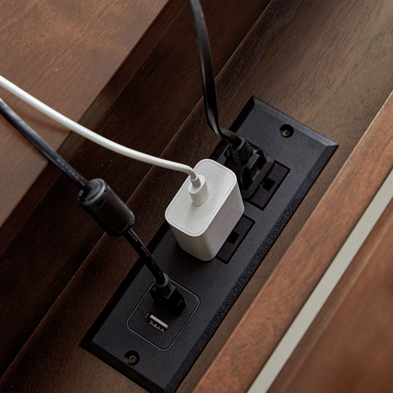 Trevor Mid Century Modern Computer Office Desk with USB Ports - Stylish Home Office Desk for Work & Study, Perfect for Small Spaces & Modern Interiors