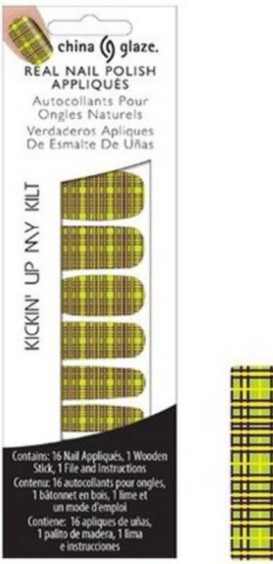 China Glaze Real Nail Polish Appliques Stickers - Kickin' Up My Kilt | Easy-to-Apply Nail Art Decals for Salon-Quality Manicures at Home | Perfect for Parties, Weddings & Special Occasions