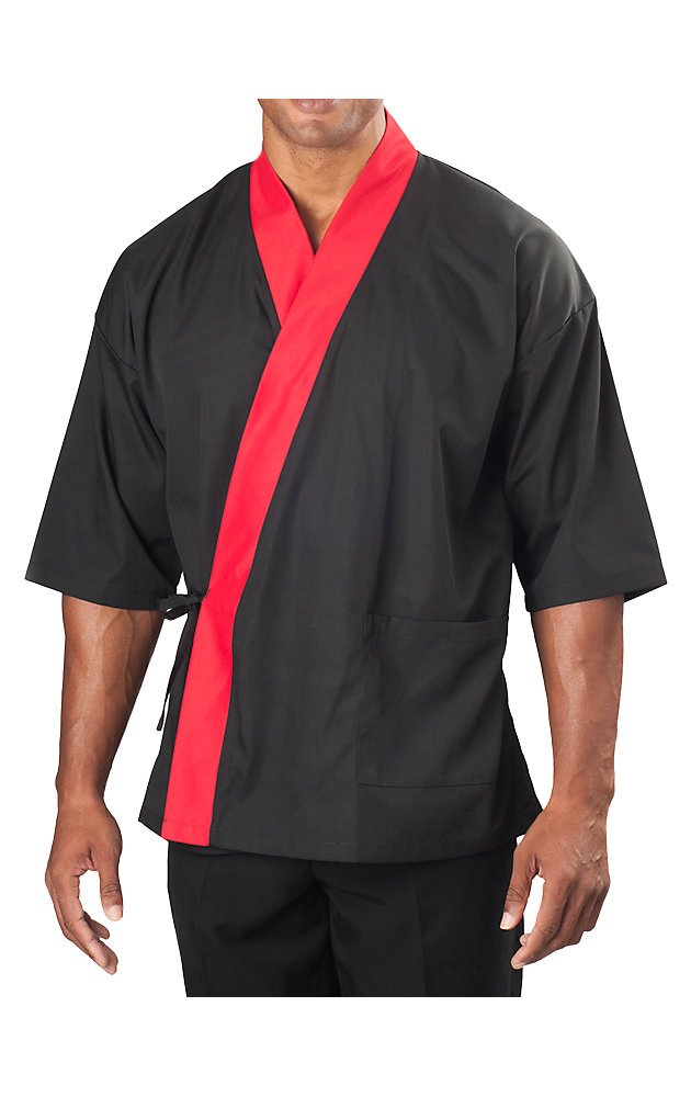 KNG ¾ Sleeve Sushi Chef Jacket - Professional Kitchen Uniform for Japanese Cuisine - Perfect for Sushi Chefs, Restaurant Staff & Culinary Students