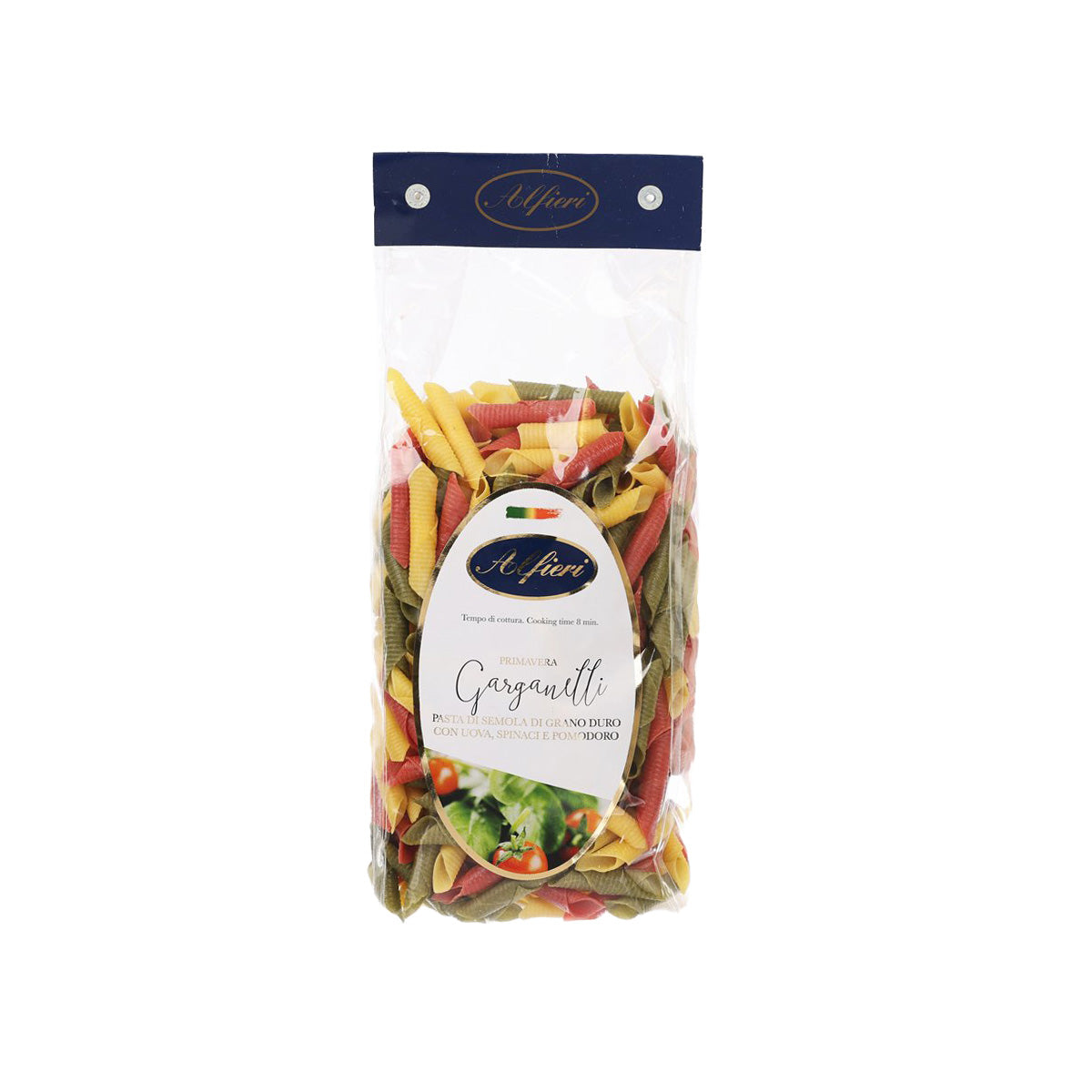 ALFIERI Tricolore Garganelli Pasta 500g - Authentic Italian Colored Pasta for Gourmet Cooking, Dinner Parties & Special Occasions