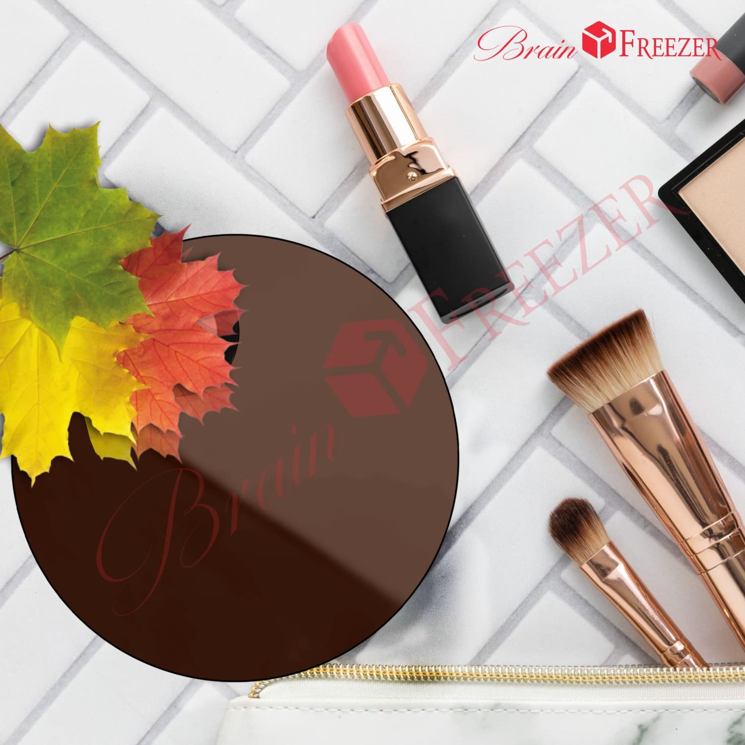 Shiny Makeup Palette with Stainless Steel Spatula - 100g Rose Gold Circle Design for Eyeshadow & Blush | Perfect for Professional Makeup Artists & Beauty Enthusiasts