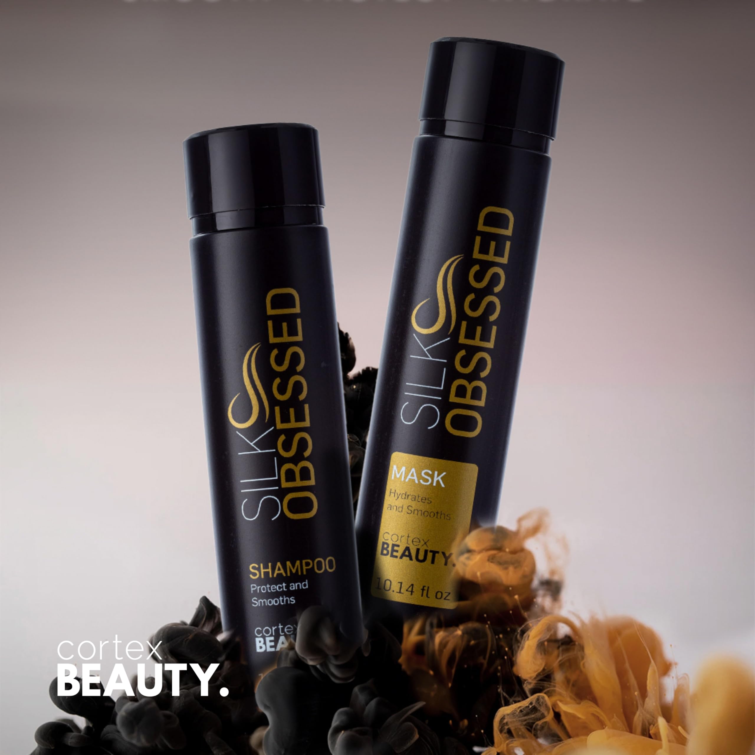 Silk Obsessed Ultra Hydrating Shampoo & Deep Conditioning Mask Set (10.14oz) - Sulfate Free Hair Care for Dry, Damaged Hair - Salon Quality Treatment at Home