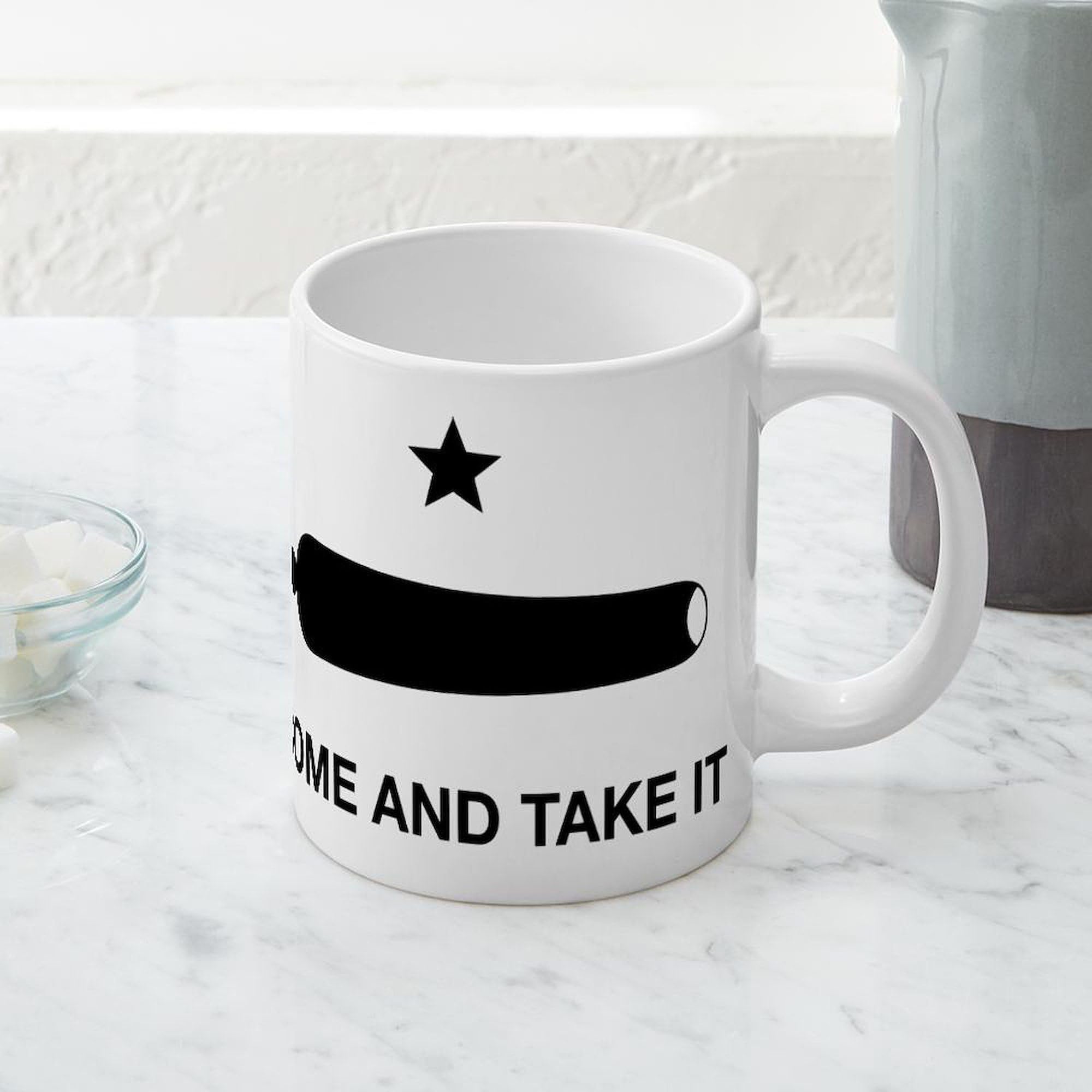 Come And Take It 20oz Ceramic Coffee Mega Mug - Large Insulated Tea Cup for Office, Home & Camping - Funny Gift for Coffee Lovers