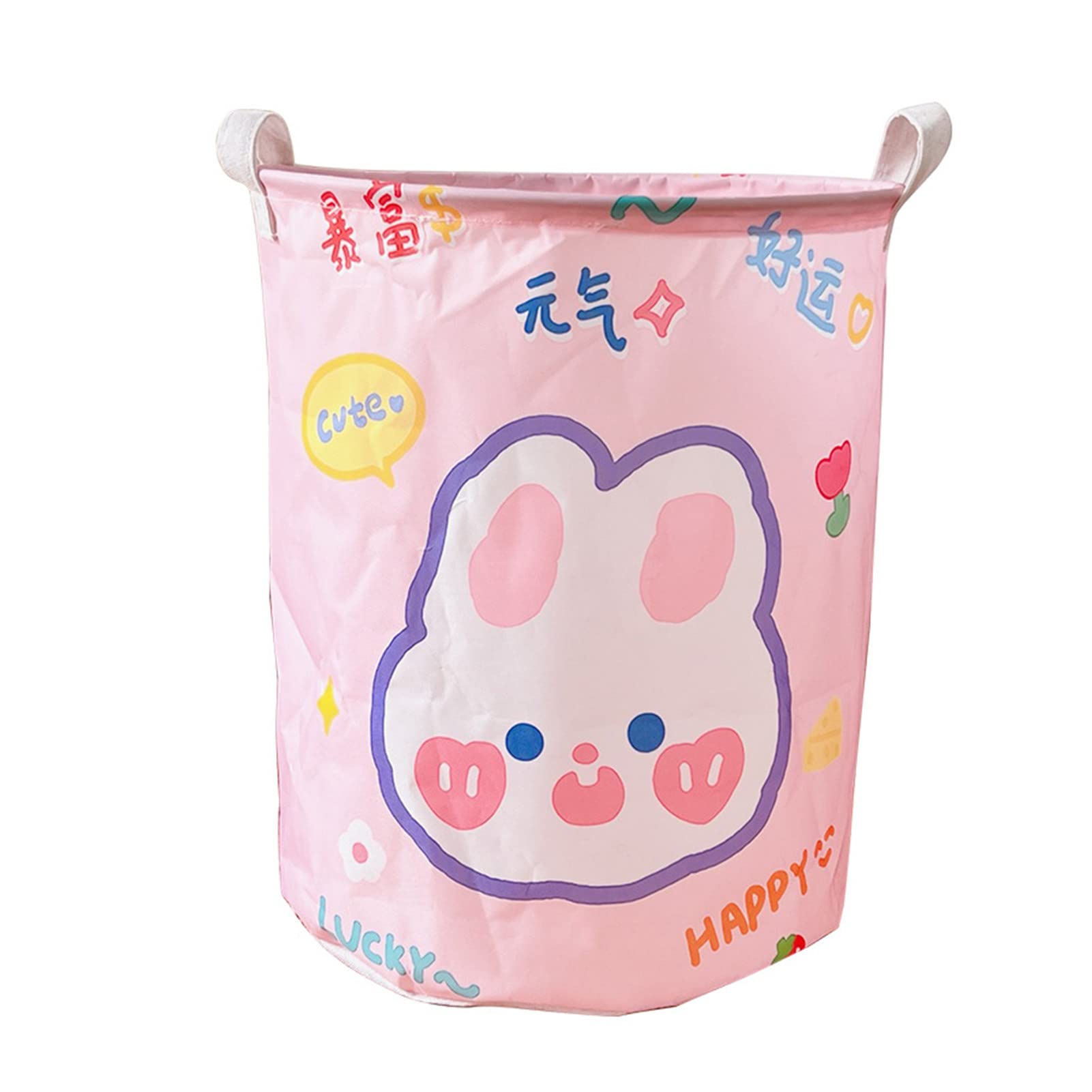 Porfeet Large Capacity Cartoon Fabric Folding Laundry Basket - Multi-Purpose Storage Organizer for Clothes, Toys & Home Essentials | Perfect for Bedroom, Nursery & Laundry Room Organization