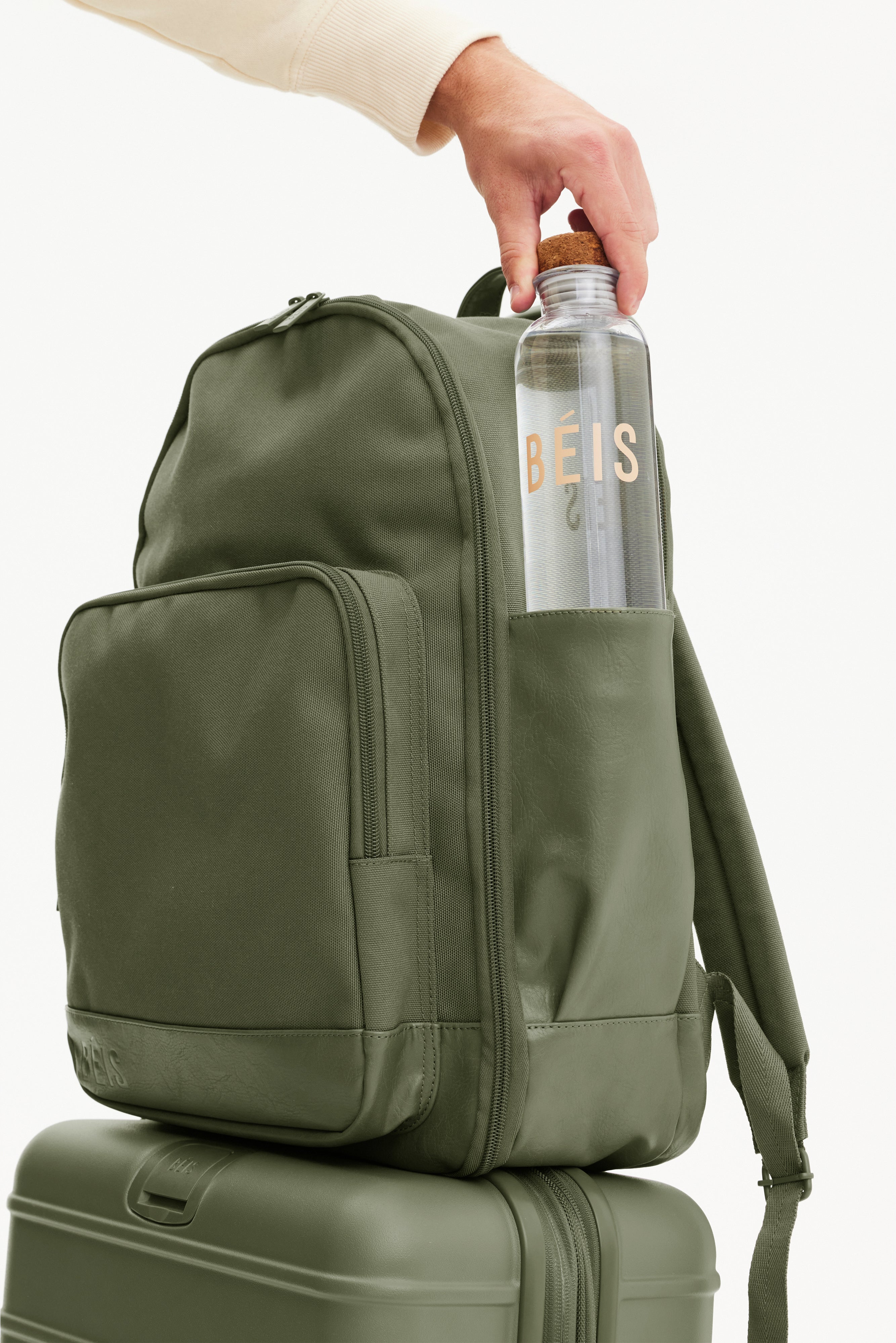 Premium Olive Travel Backpack - Lightweight Durable Carry-On Backpack for Men & Women | Perfect for Hiking, Business Trips & Airplane Travel