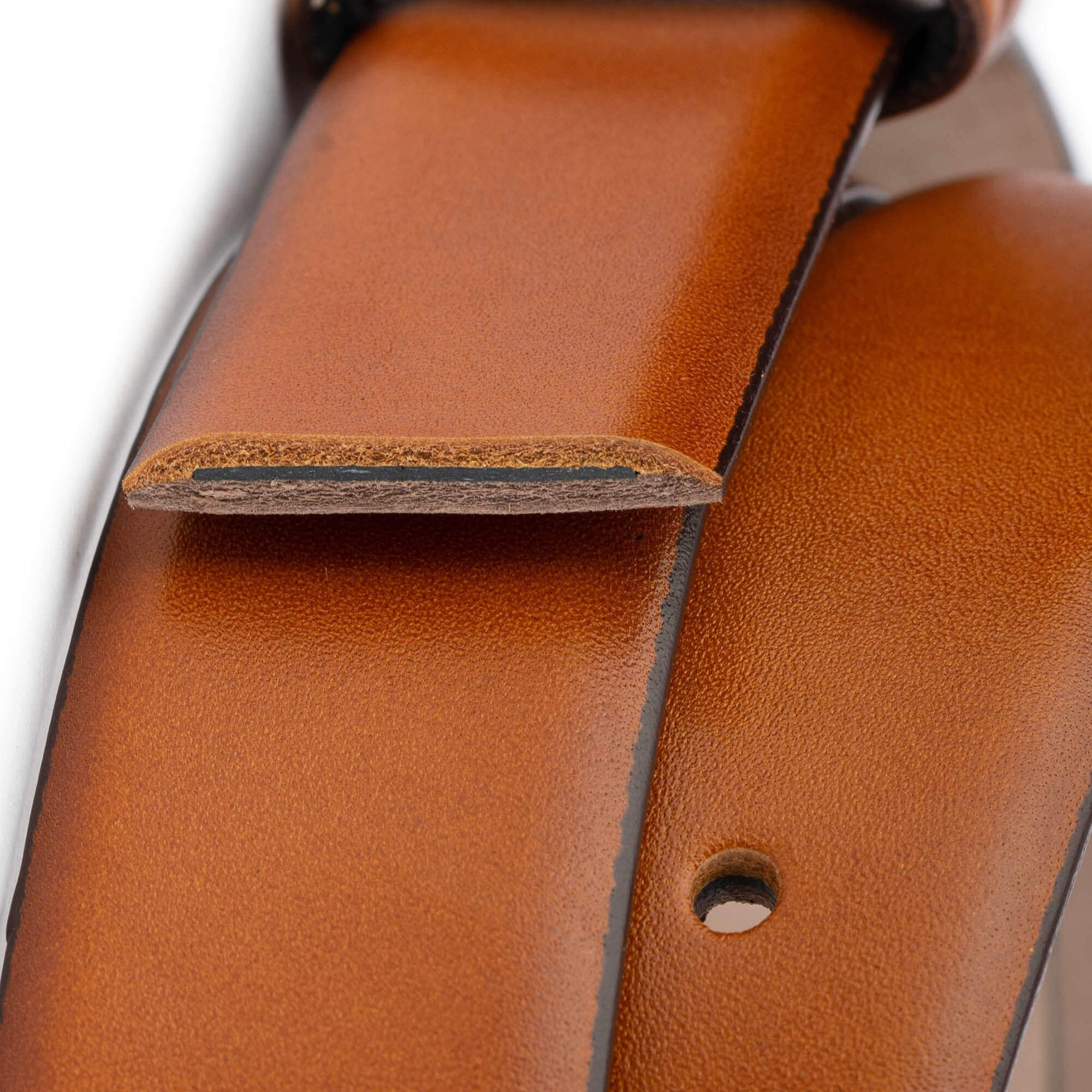 High-Quality 3.5cm Light Brown Leather Belt Strap for Dunhill Buckles Replacement - Durable Men's Dress Belt for Office, Business & Formal Occasions
