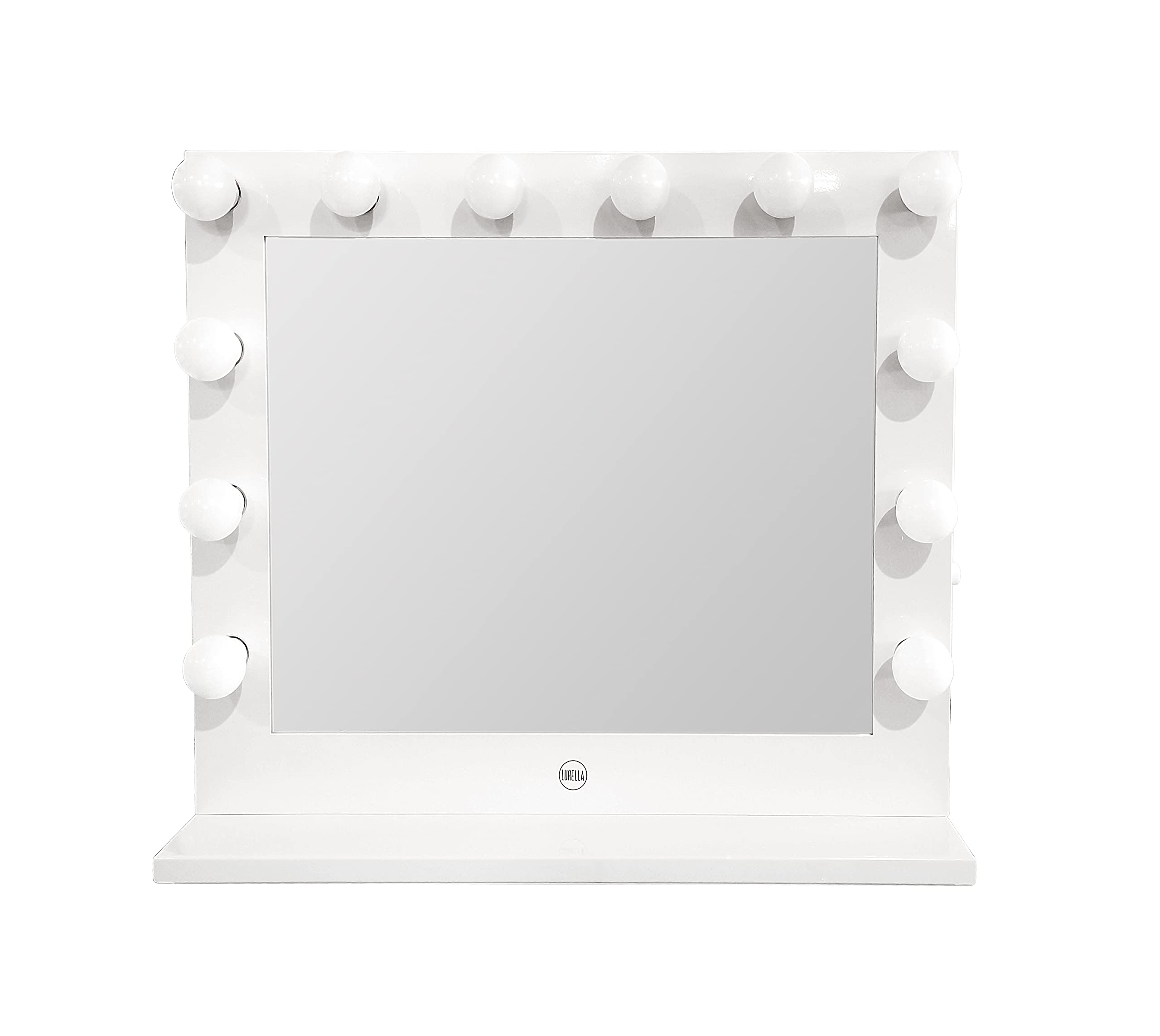 12-Light Hollywood Vanity Mirror with Bulbs - White Glam Makeup Mirror for Dressing Room, Salon & Home Beauty Station