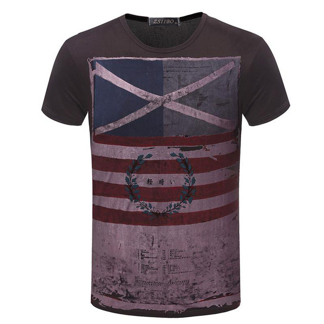 American Flag Striped Color Printed T-Shirt - Patriotic Casual Wear for Men & Women | Perfect for 4th of July, Memorial Day & Outdoor Events