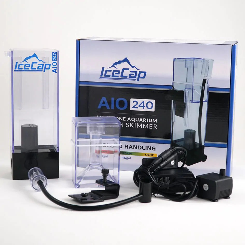 IceCap AIO 240 All-in-One Protein Skimmer for Saltwater Aquariums - Efficient Marine Tank Filtration System for Reef & Fish Tanks