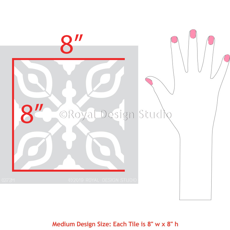Petra Tile Stencil - Reusable DIY Floor & Wall Stencil for Creative Home Decor - Perfect for Bathroom, Kitchen Backsplash, and Patio Design