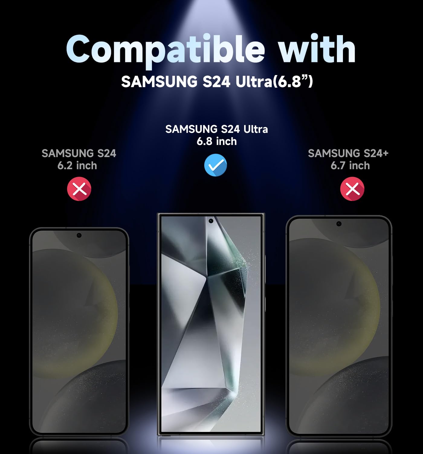 2 Pack Privacy Screen Protector for Samsung Galaxy S24 Ultra 6.8 Inch - Anti-Spy Tempered Glass with Auto Dust Removal, Bubble-Free Installation, Case Friendly & Scratch Resistant - Perfect for Office Privacy and Personal Data Protection