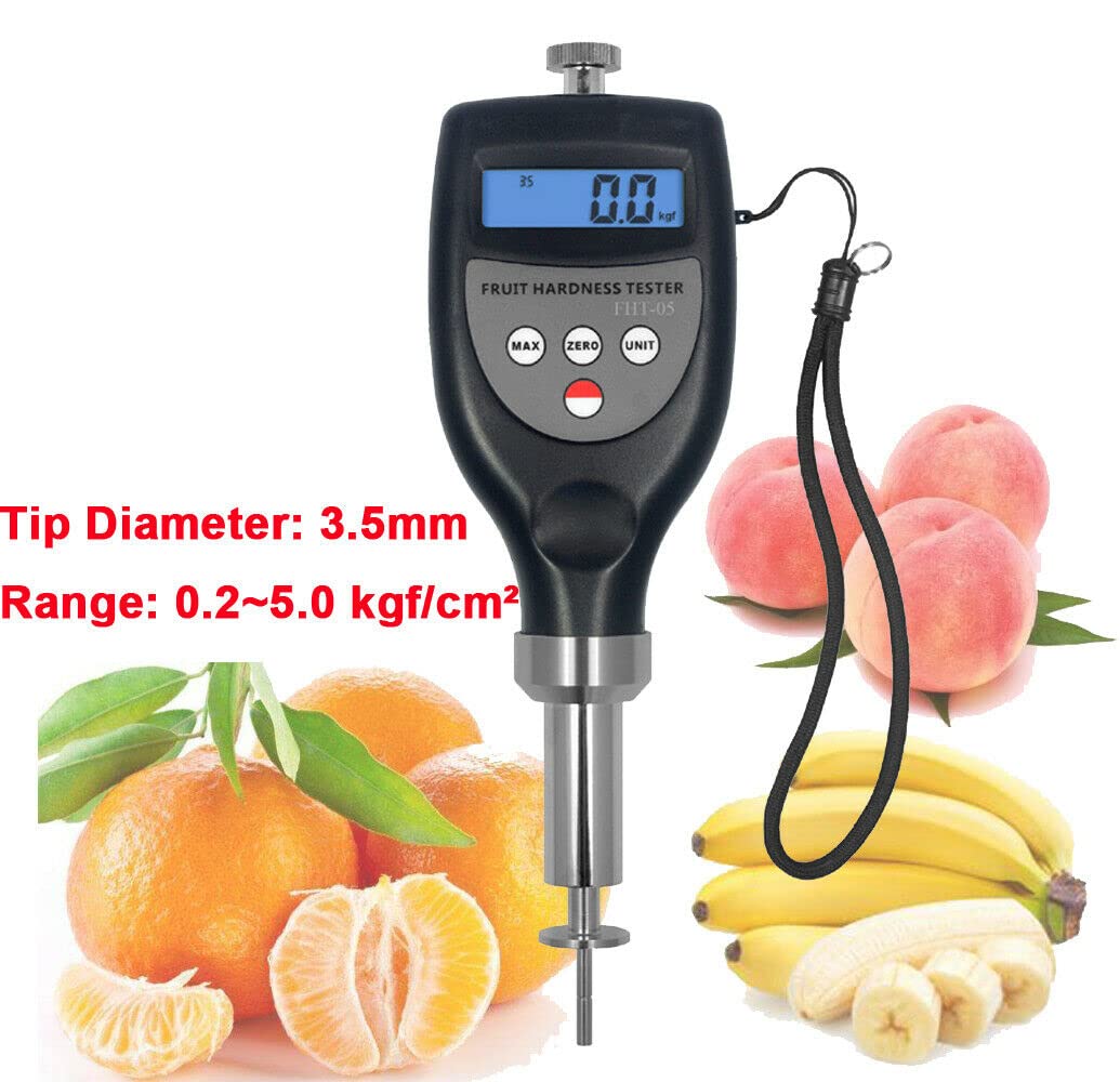 FHT-05 Digital Fruit Hardness Tester | Portable Penetrometer for Apples, Pears, Avocados | Handheld Fruit Firmness Meter for Quality Control in Orchards & Farmers Markets