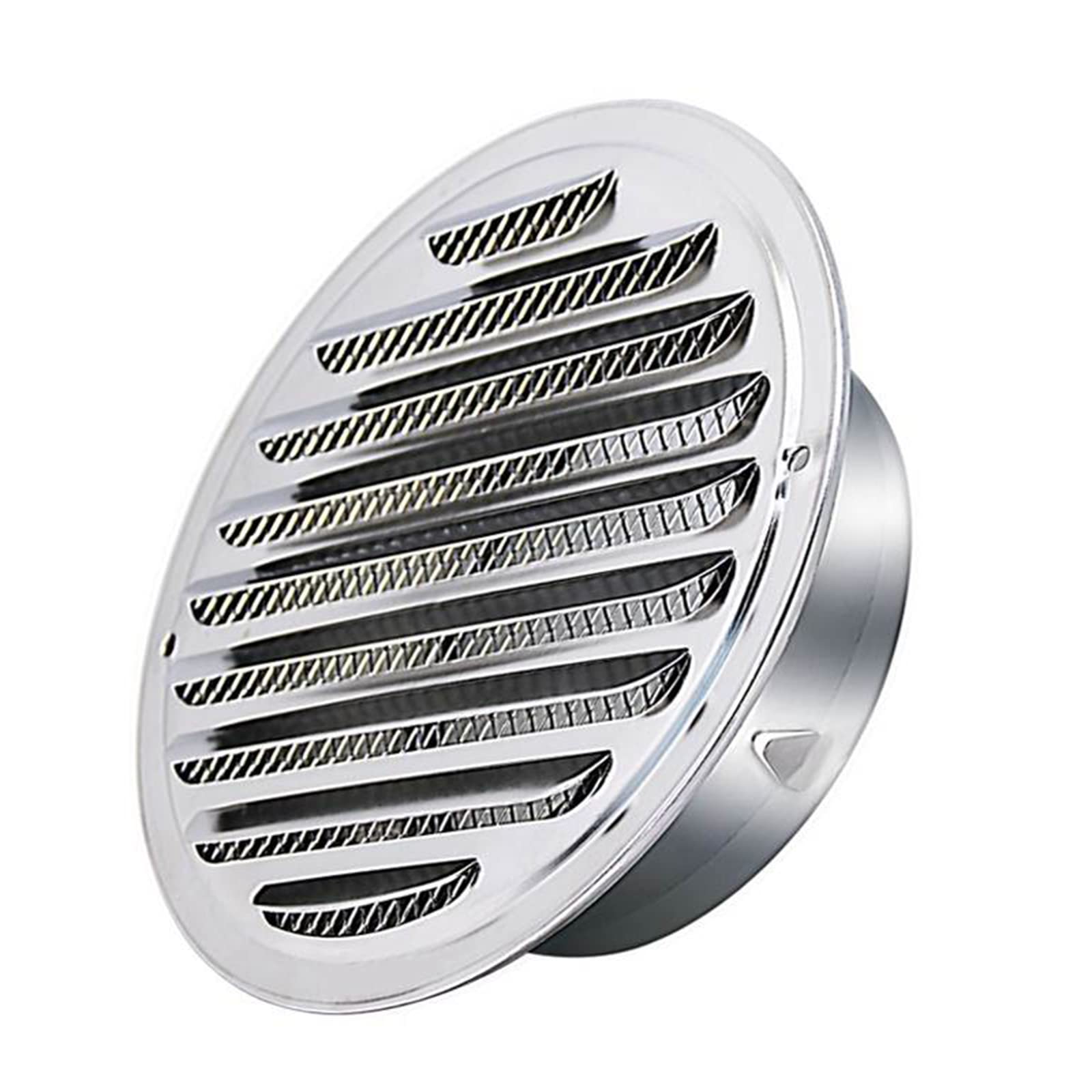 Stainless Steel Round Wall Air Vent Ducting - 100mm/3.94in HVAC Ventilation Grille Cover for Kitchen, Bathroom & Laundry Room Exhaust System