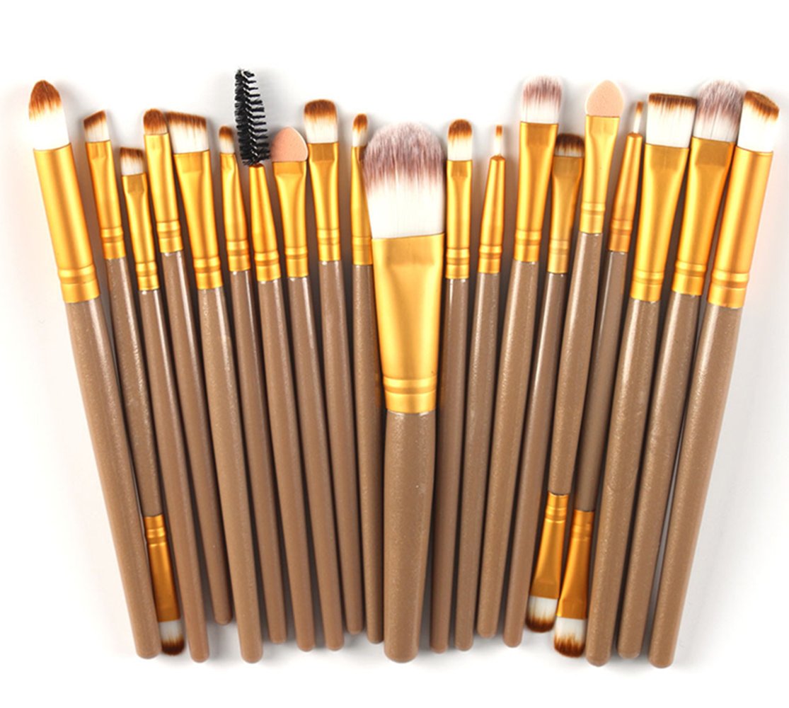 20-Piece Professional Makeup Brush Set - Powder, Foundation, Eyeshadow, Eyeliner & Lip Brushes - Premium Cosmetic Brush Kit (Black) - Perfect for Makeup Artists, Beginners & Travel Beauty Essentials