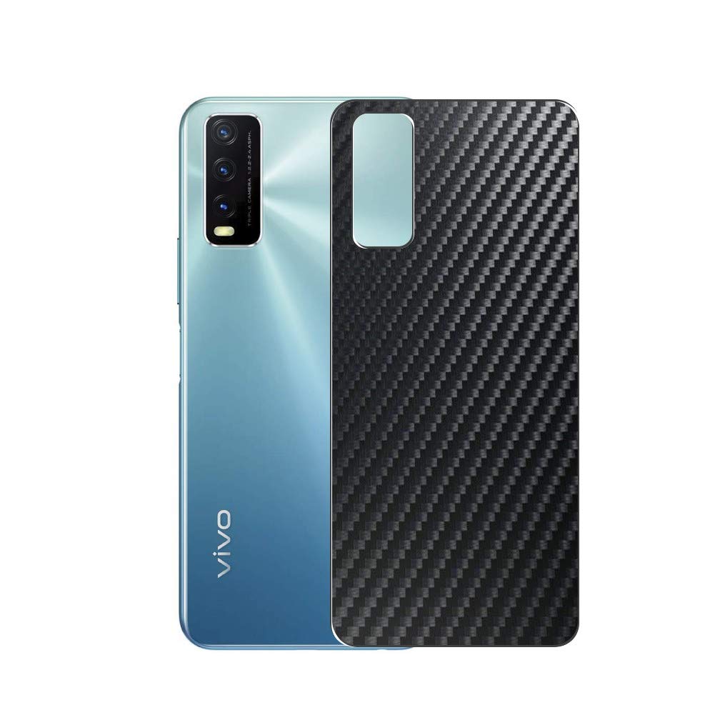 2 Pack TPU Back Screen Protector Film for vivo Y20G - Carbon Black Soft Flexible Guard Cover (Not Tempered Glass) | Scratch Protection for Phone Back Panel | Perfect for Daily Use, Travel & Outdoor Activities