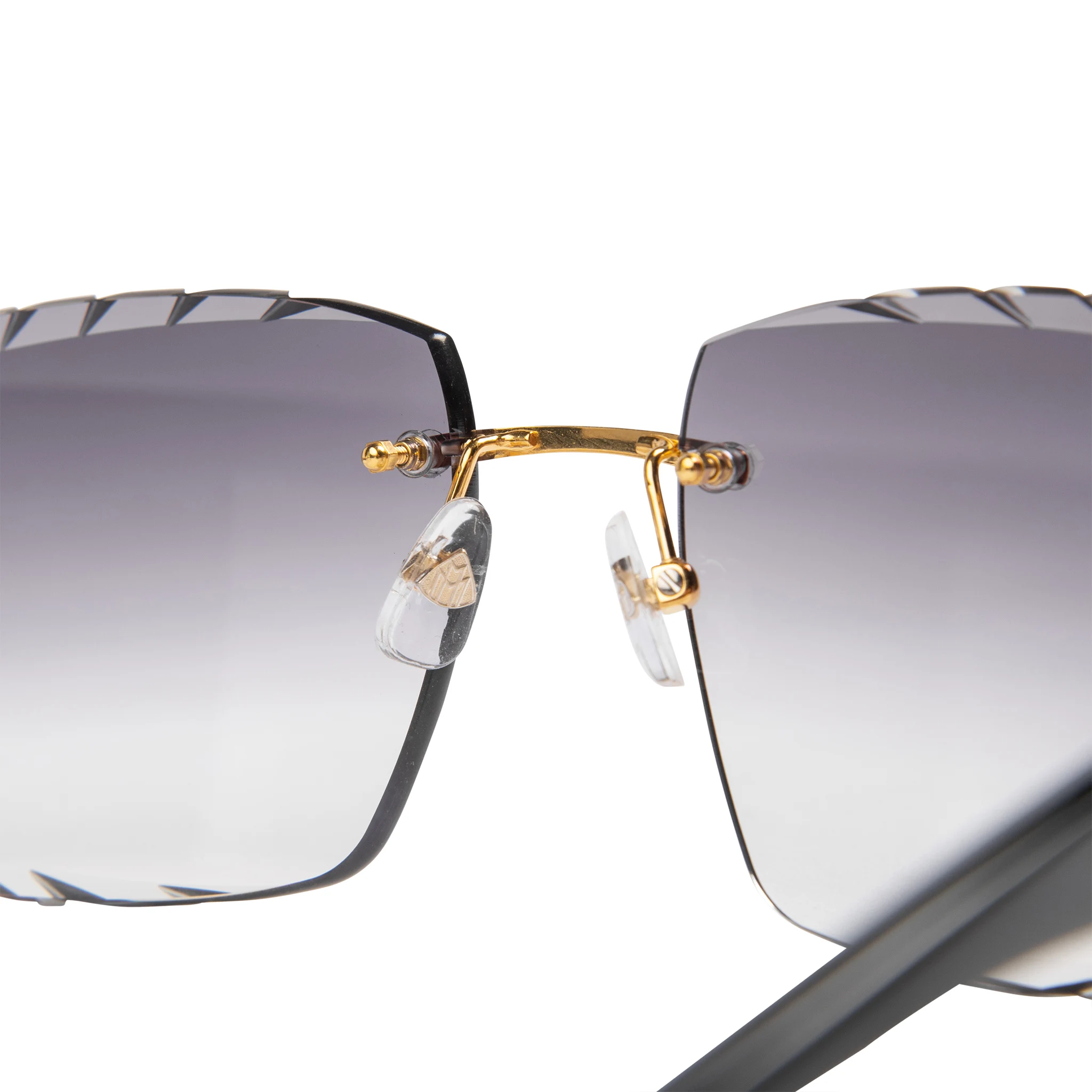 Maybach Eyewear The Artist III P WCW Z25 Custom Black Grey Diamond Cut Sunglasses - Luxury Polarized UV Protection for Driving & Outdoor Activities