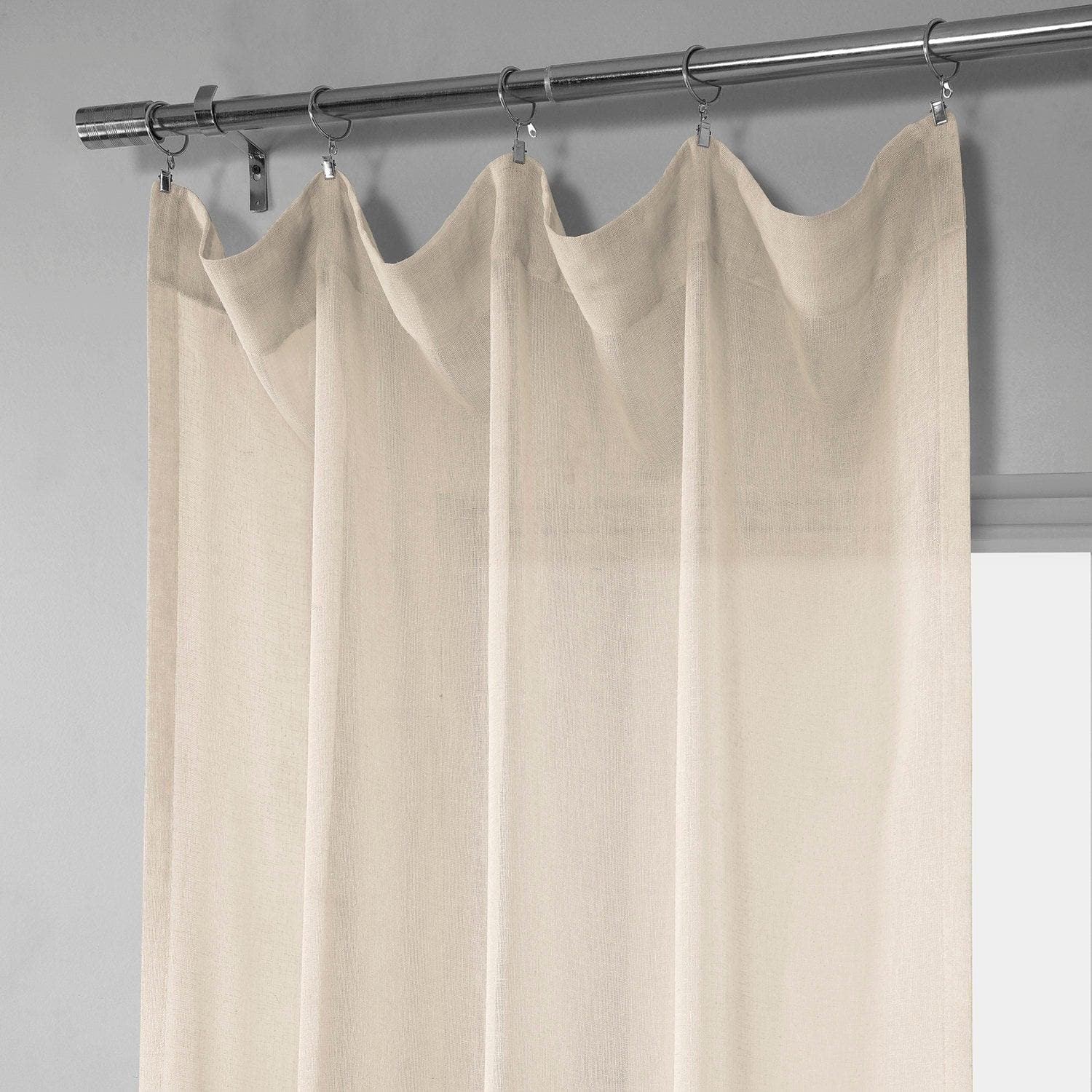 Breathable Cotton Seed Textured Faux Linen Sheer Curtains - Light Filtering Window Drapes for Living Room, Bedroom & Nursery
