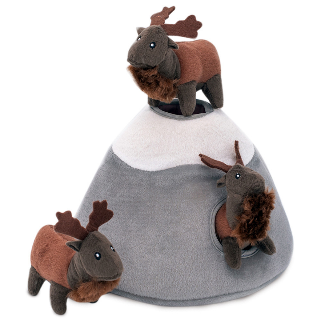 Elk Mountain Interactive Burrow Dog Toy - Fun Hide & Seek Plush for Small & Medium Dogs - Perfect for Indoor Play & Training