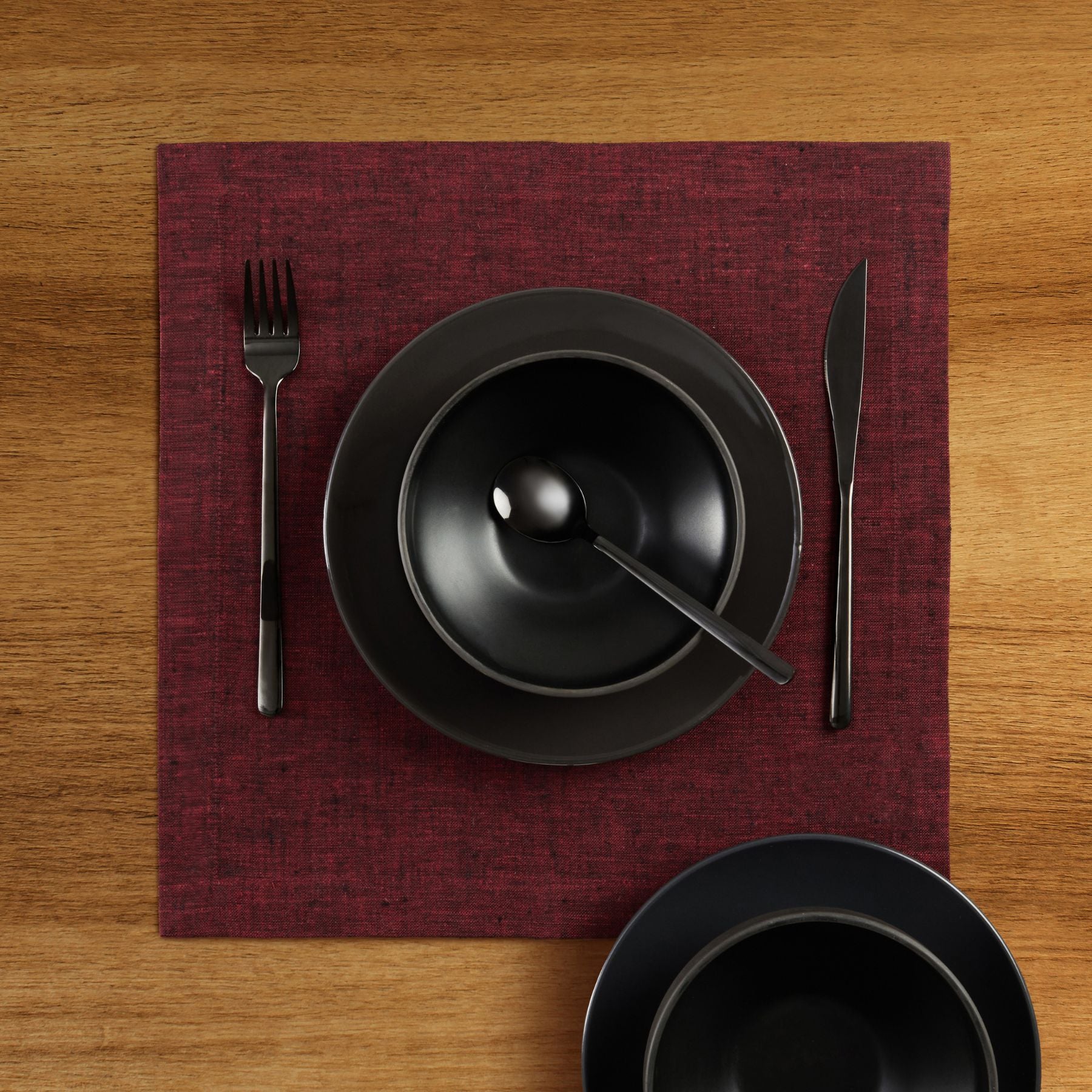 Premium Athena Square Placemats Set of 4 - Waterproof & Heat-Resistant Dining Table Mats for Everyday Use, Dinner Parties, and Home Decor
